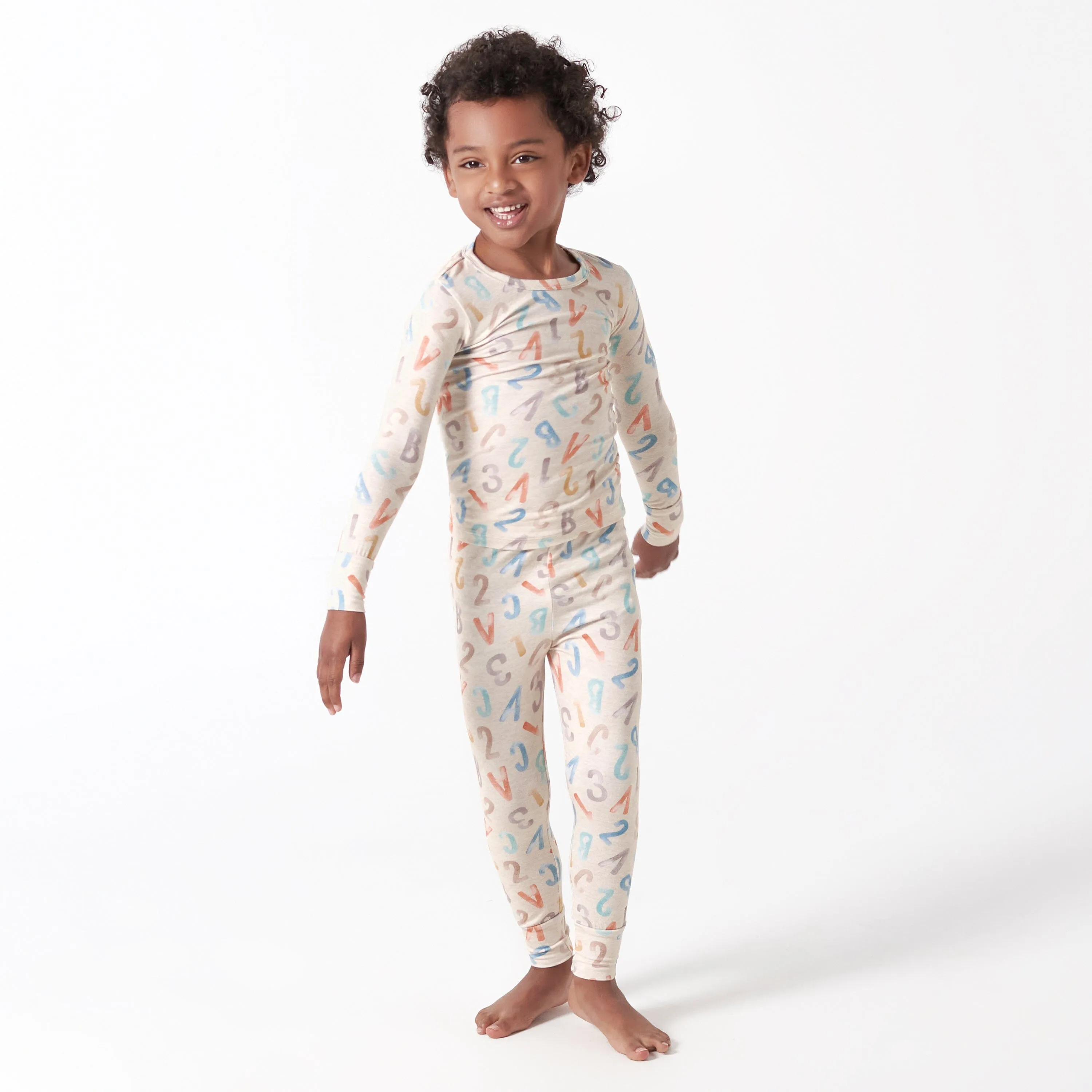 2-Piece Infant & Toddler Alphabet Soup Buttery Soft Viscose Made from Eucalyptus Snug Fit Pajamas