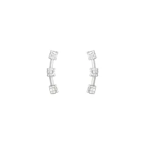 3 Stone Climber 18K Whitegold Stud w. Diamond