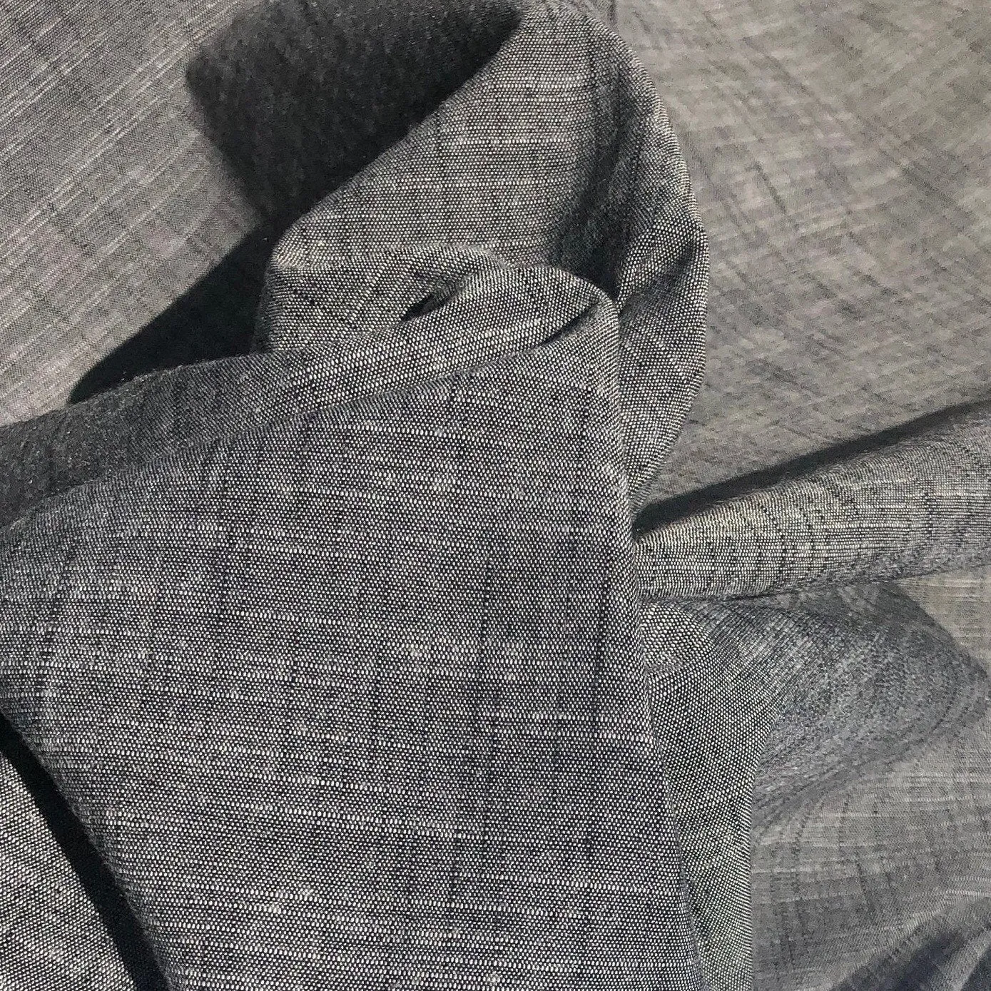 60" Cotton & Linen 5 OZ Gray Two Toned Cross Dye Woven Fabric By the Yard