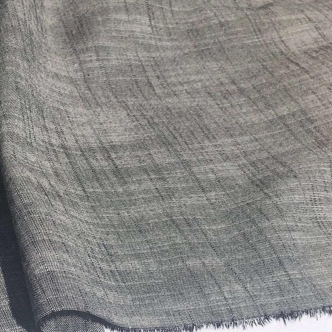 60" Cotton & Linen 5 OZ Gray Two Toned Cross Dye Woven Fabric By the Yard