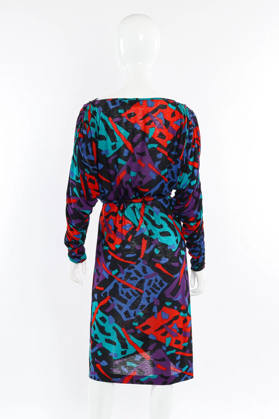 Abstract Print Batwing Dress