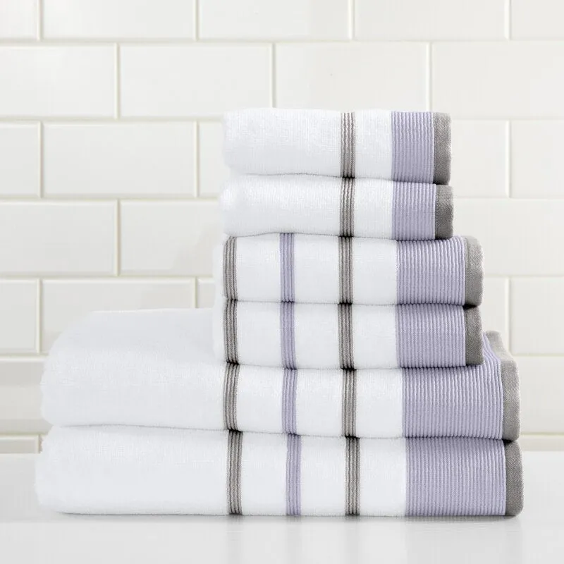 Aminah 6 Piece Classic Turkish Cotton Multi Size Towel Set