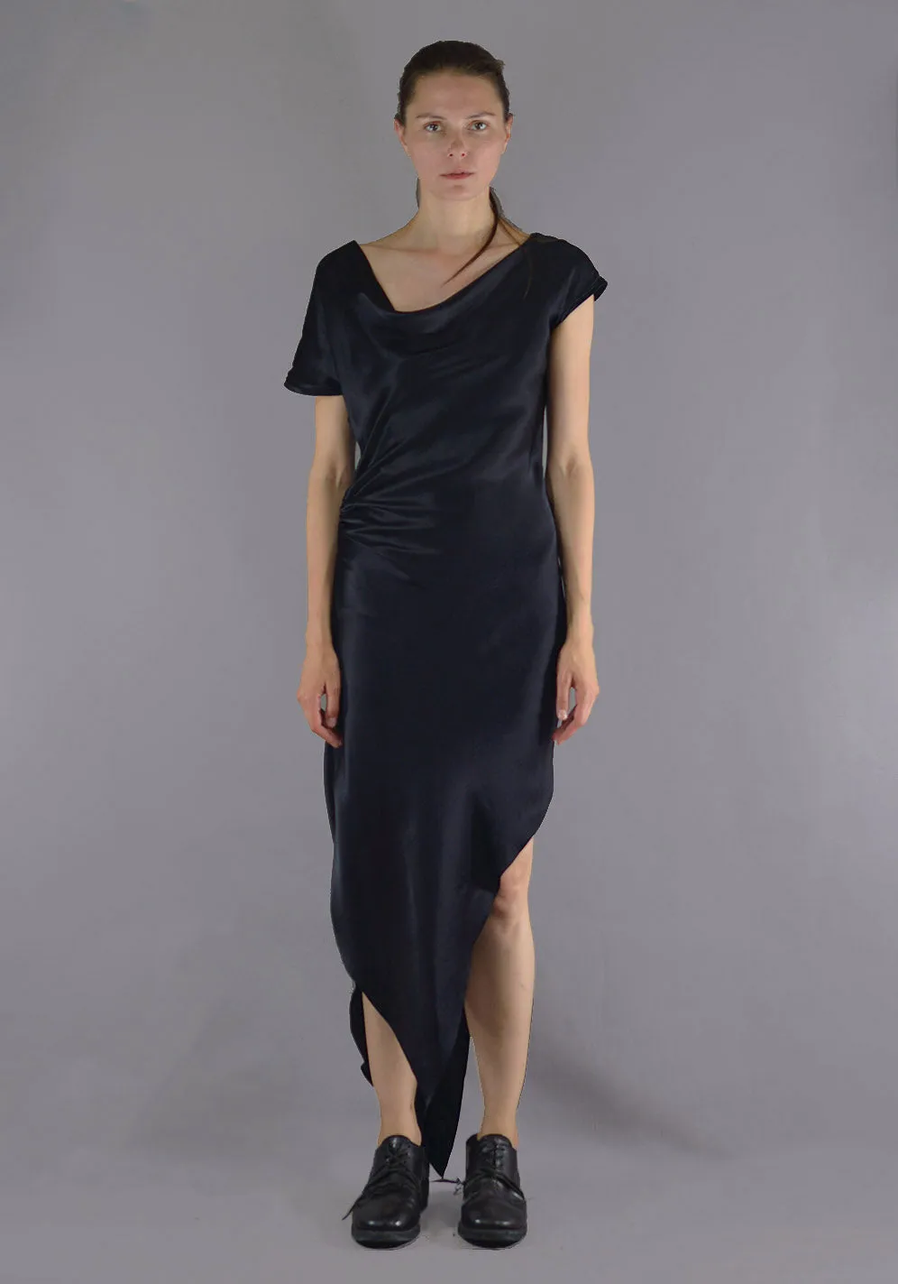 ART SCHOOL MDRS001 DAGGER DRESS BLACK SILK