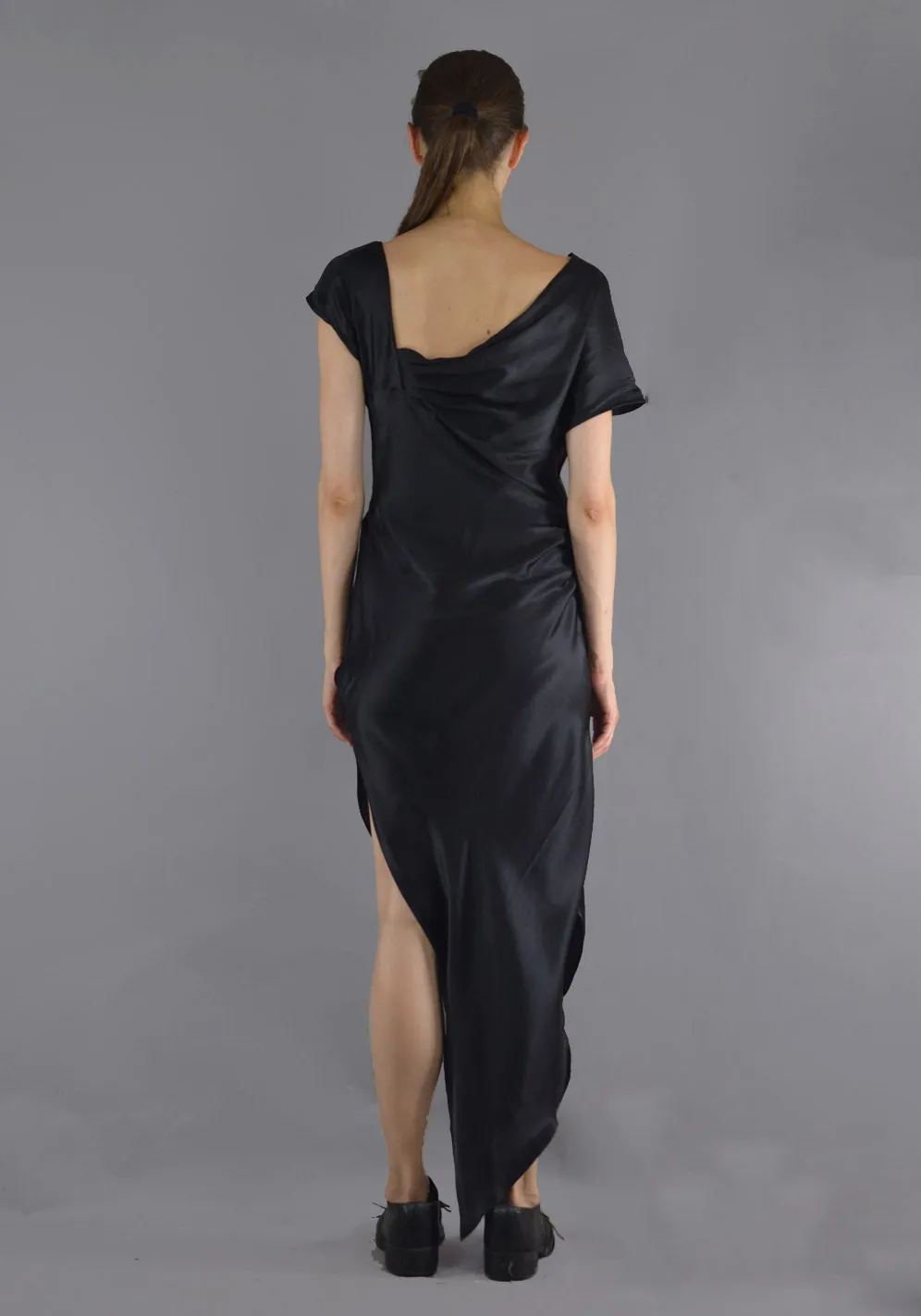 ART SCHOOL MDRS001 DAGGER DRESS BLACK SILK