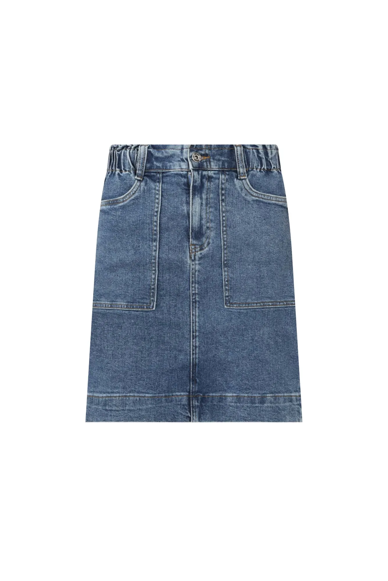 Atlas Dark Blue Denim Stretch Skirt