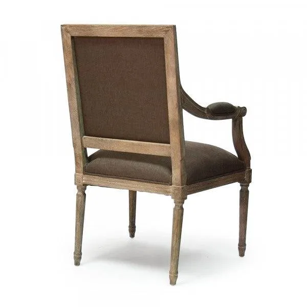 Aubergine Square Back French Arm Chair