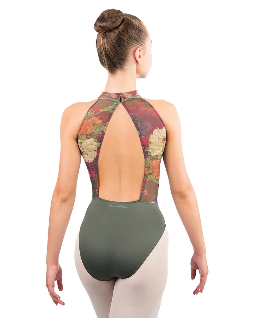 Ballet Rosa Avery High Neck Open Back Sleeveless Leotard - Womens - Floral Print