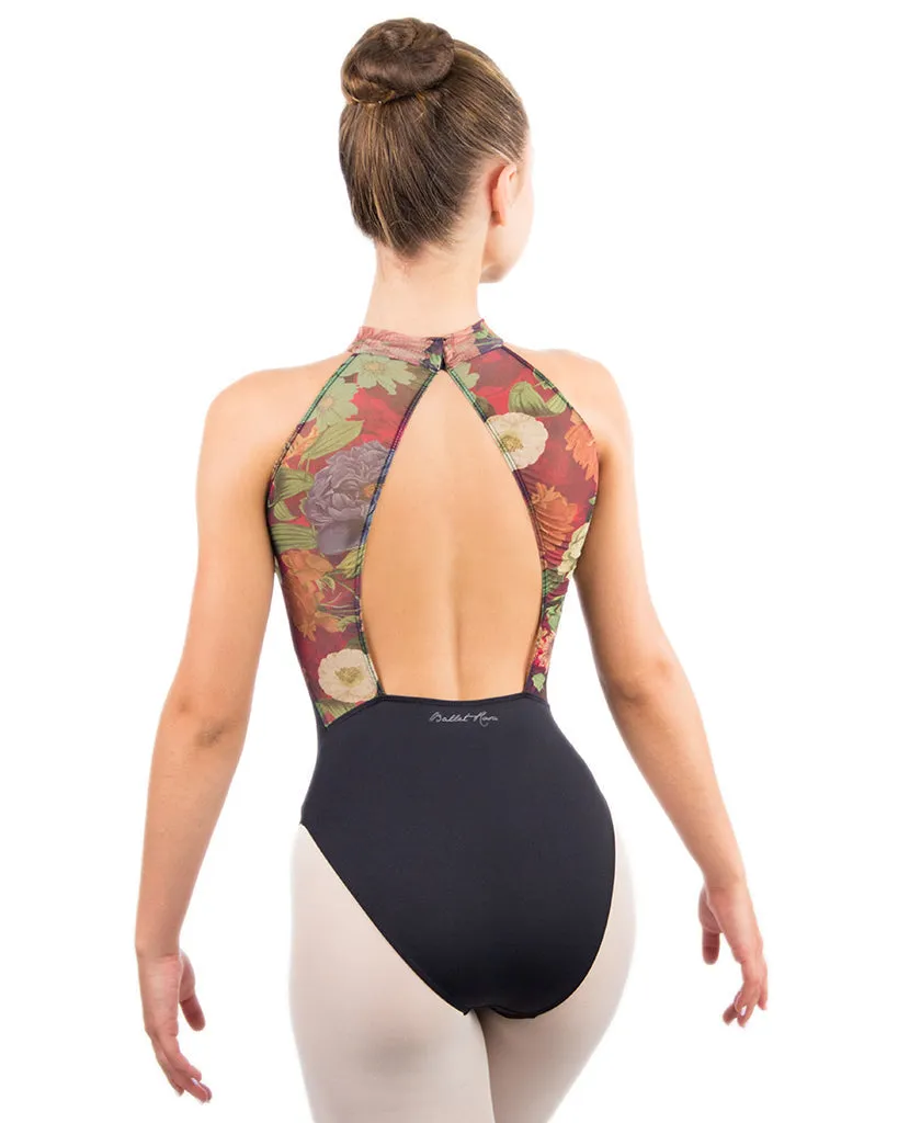 Ballet Rosa Avery High Neck Open Back Sleeveless Leotard - Womens - Floral Print