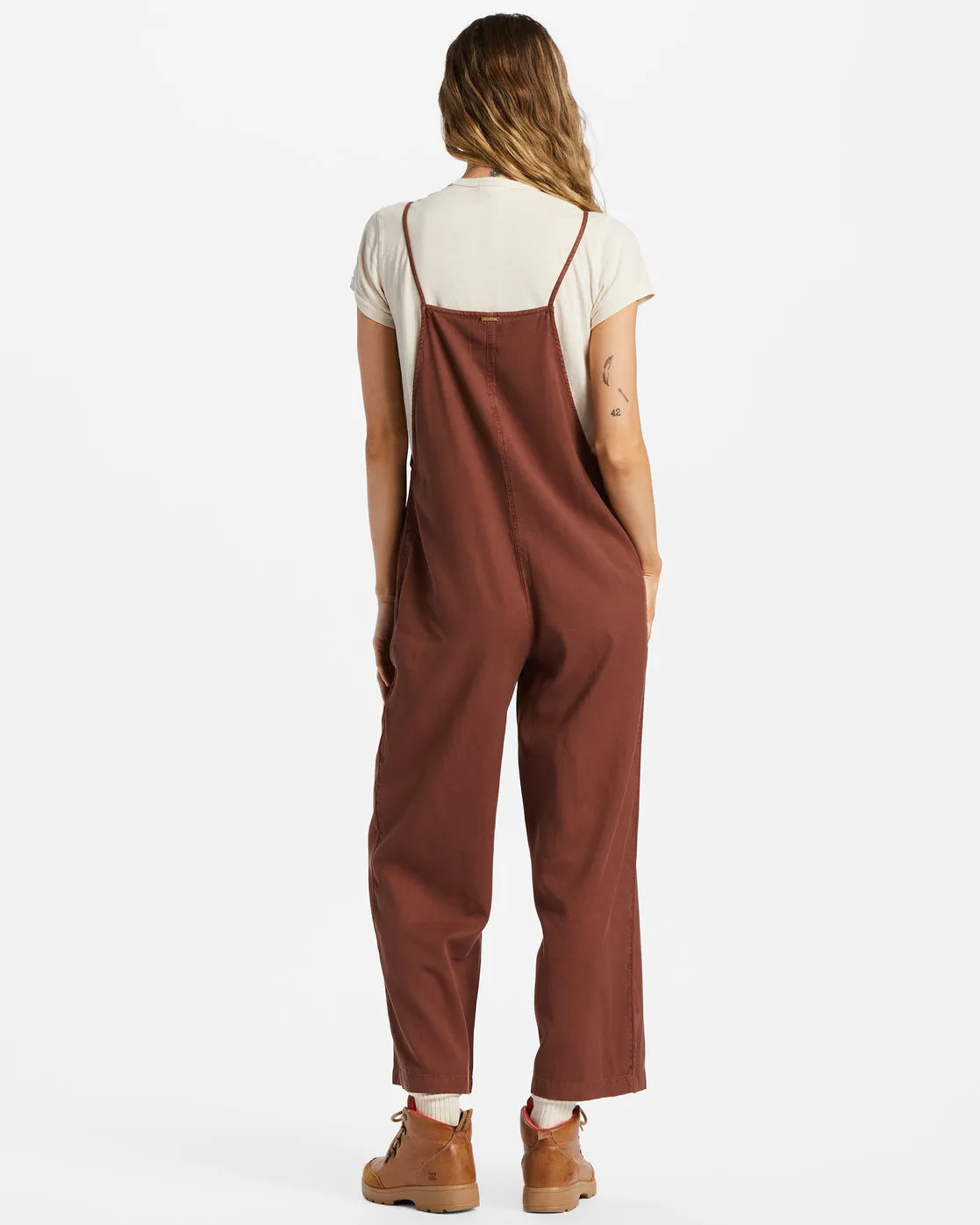 Beach Cruiser Wide-Leg Overalls - Mocha