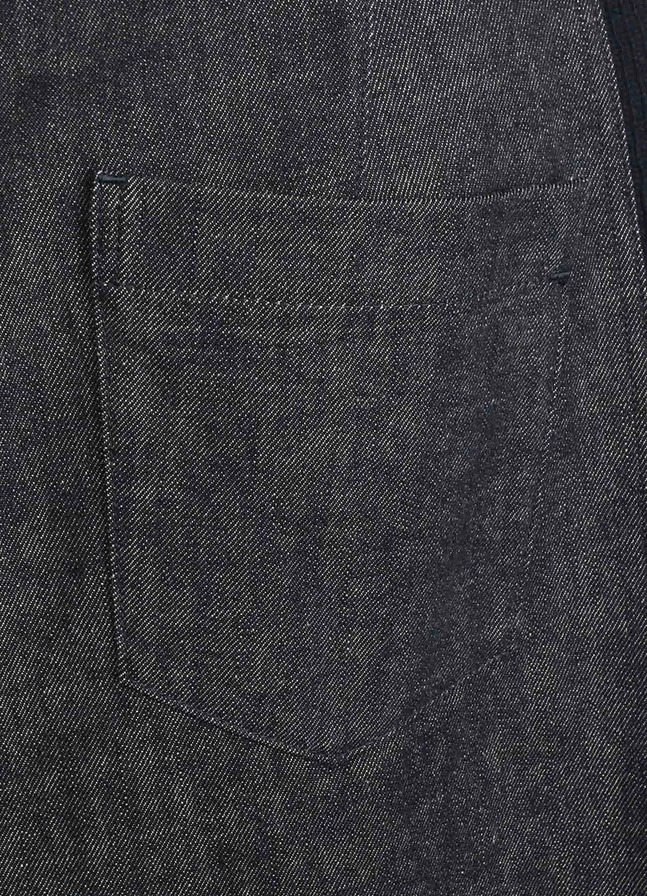 BLACK DENIM  WOOL JERSEY RIBBED HEM PANTS