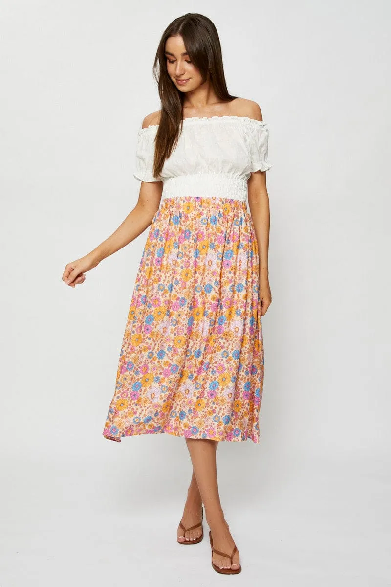 Boho Print Maxi Skirt Relaxed