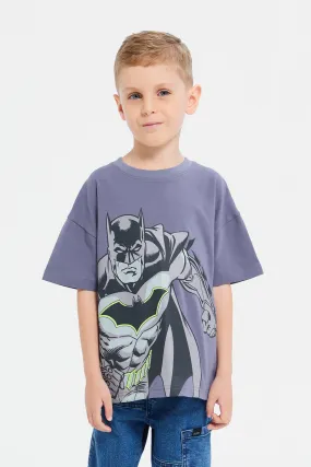 Boys Lilac Batman Short Sleeve T-Shirt