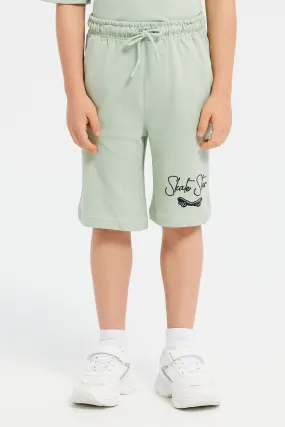 Boys Mint Jacquard Shorts