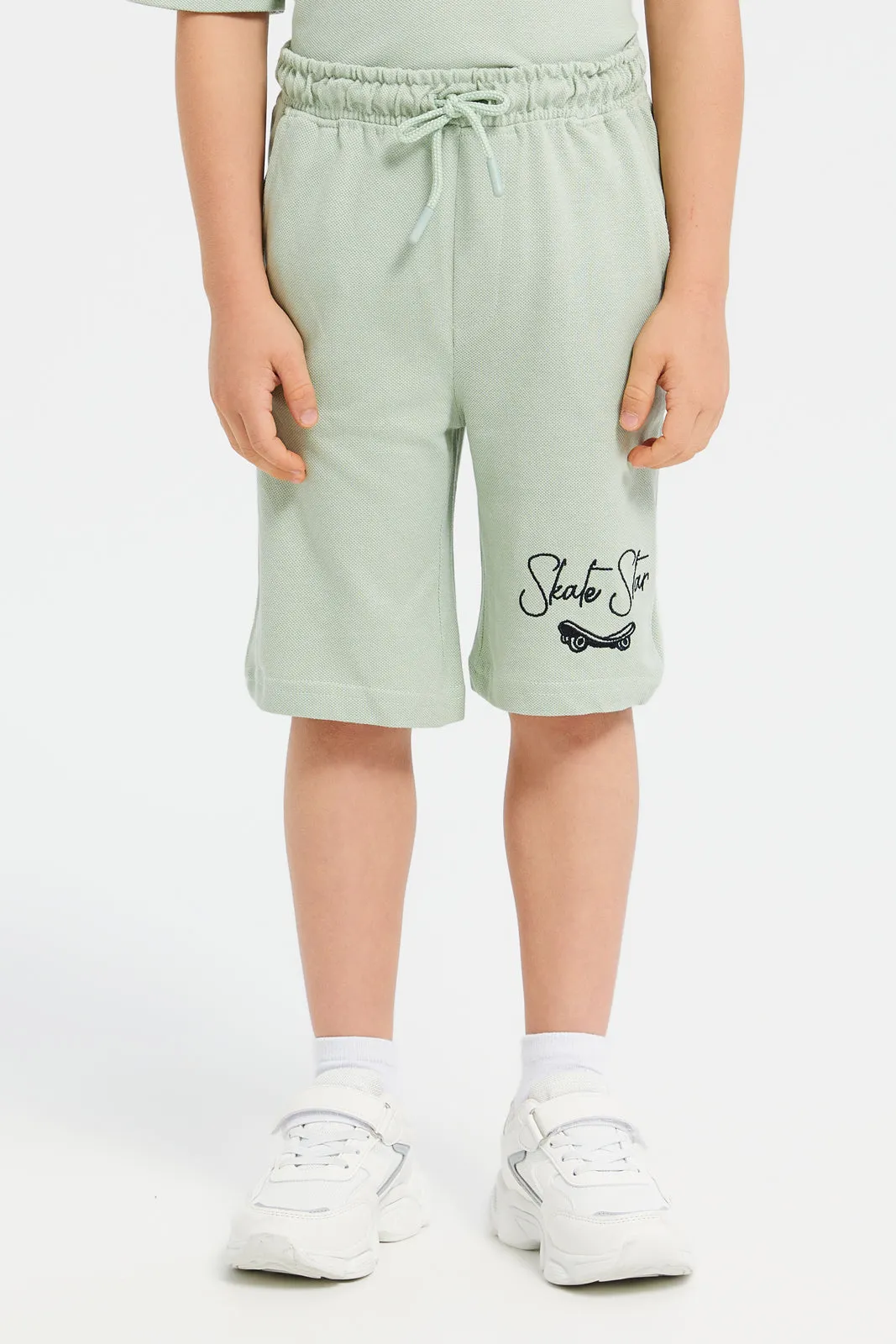 Boys Mint Jacquard Shorts