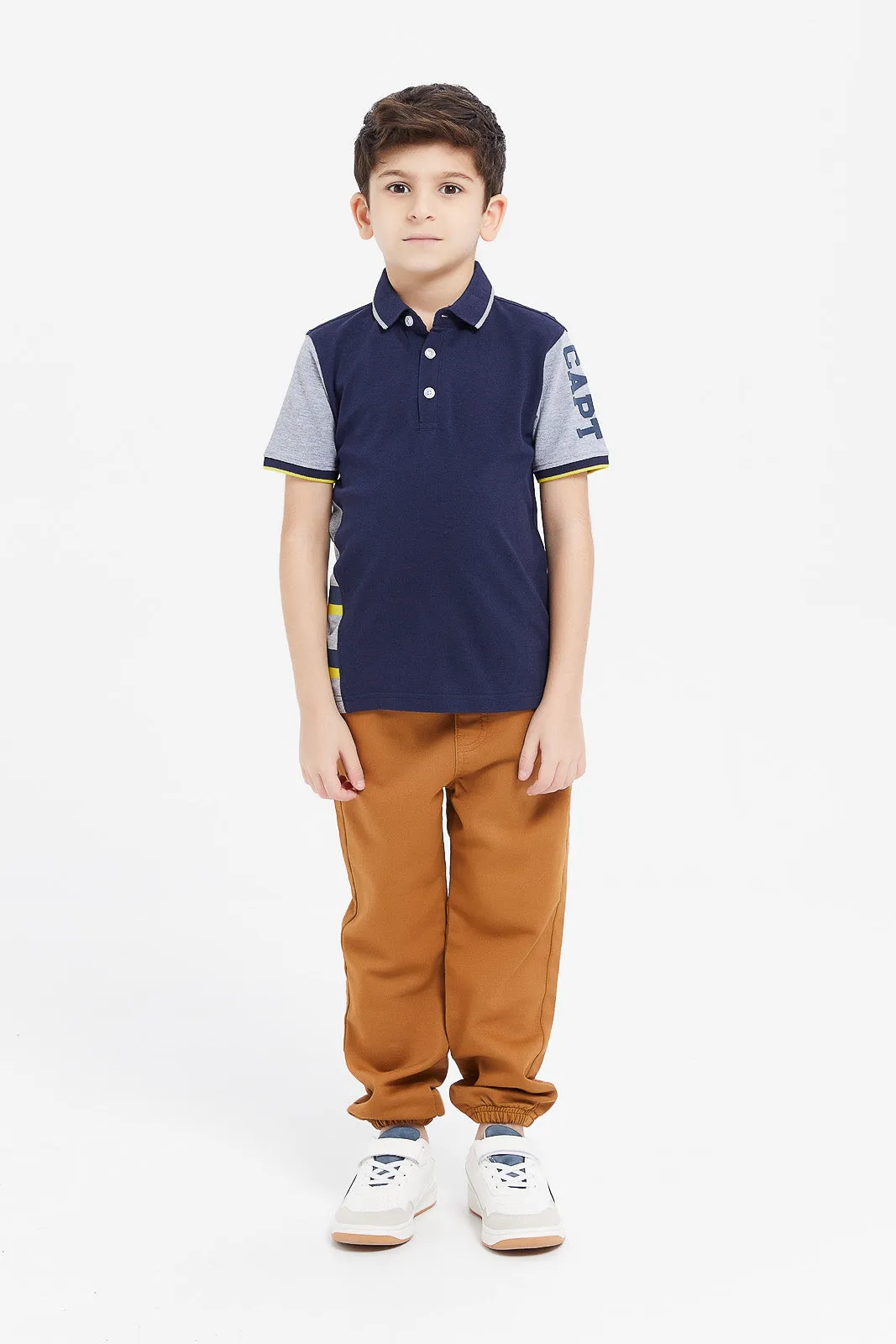 Boys Navy Captain Adorable Polo Shirt