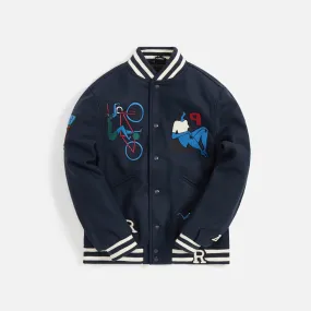 by Parra Run Sit & Bike Varsity Jacket - Navy Blue