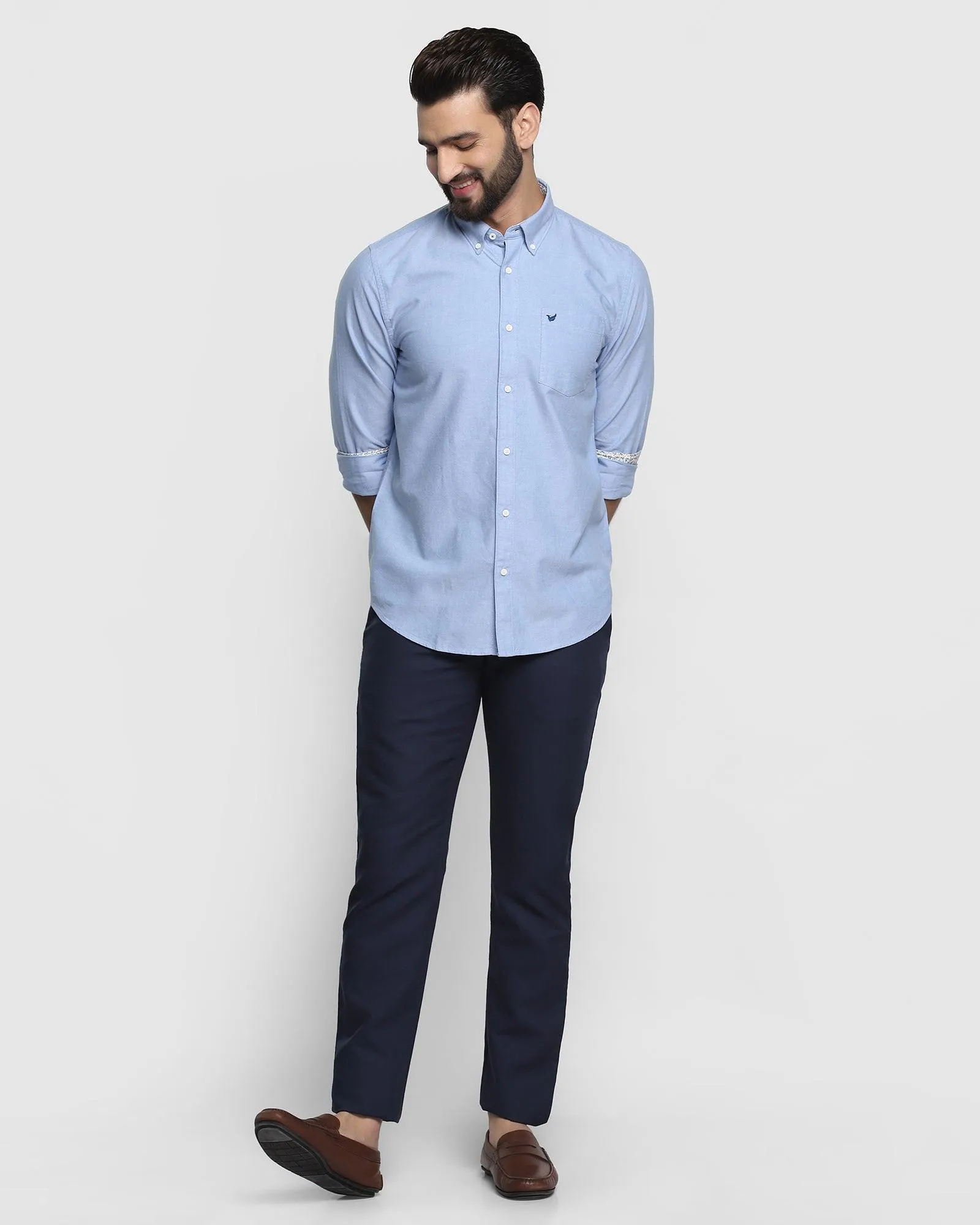 Casual Blue Solid Shirt - Sonic