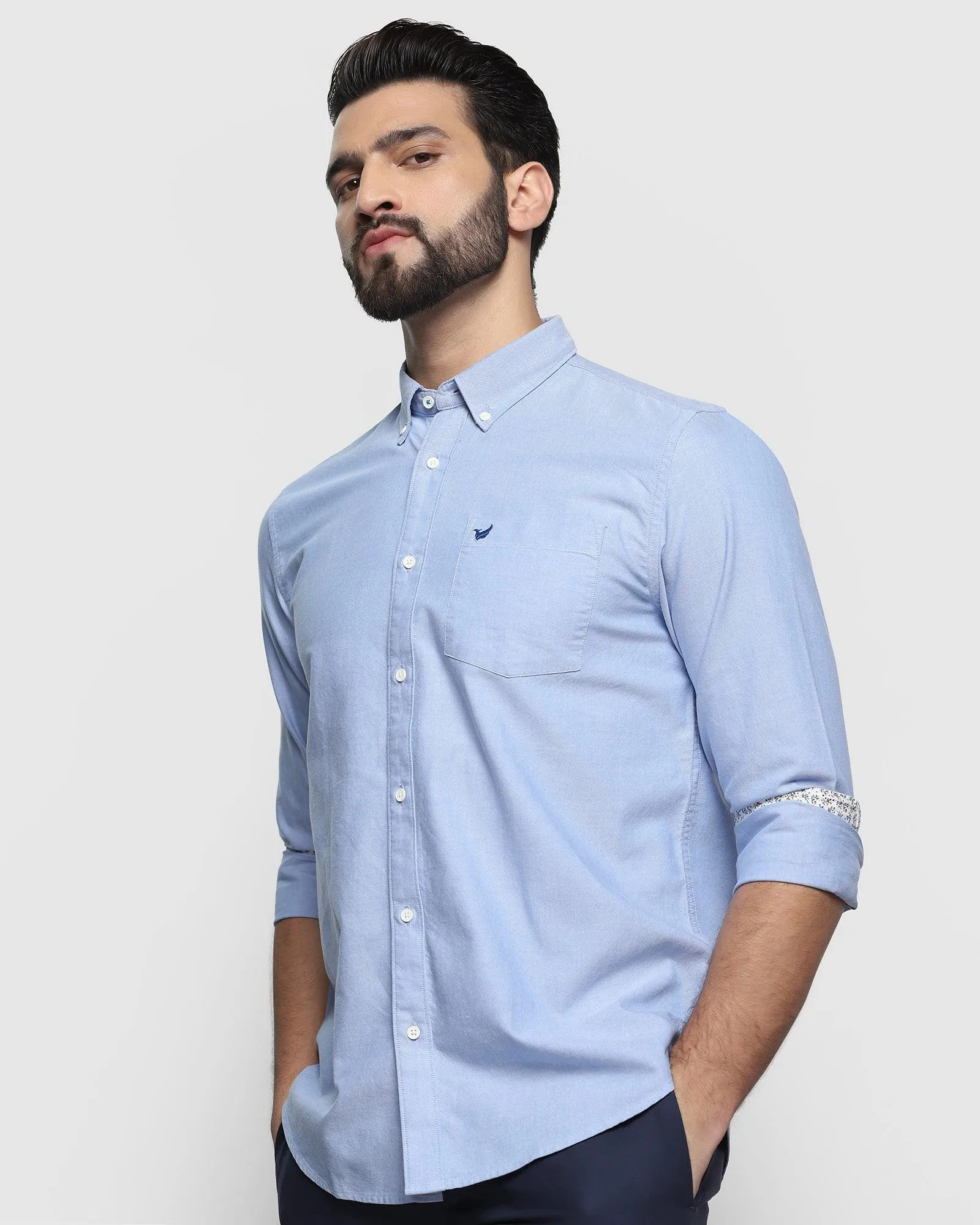 Casual Blue Solid Shirt - Sonic