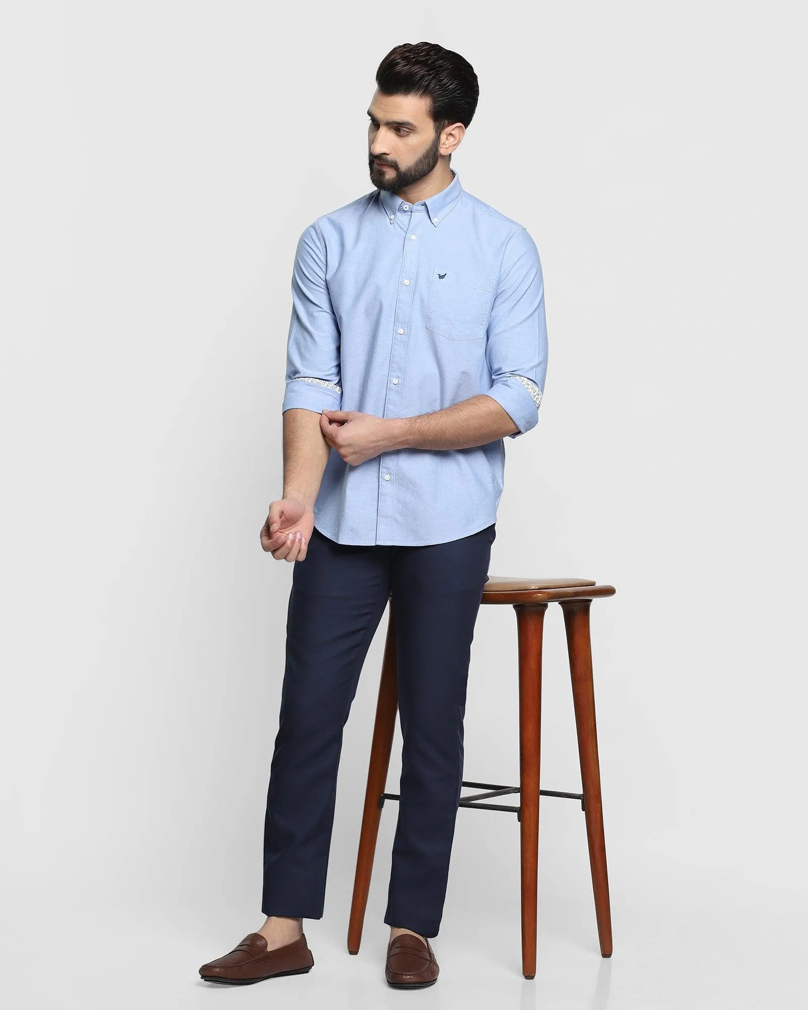 Casual Blue Solid Shirt - Sonic