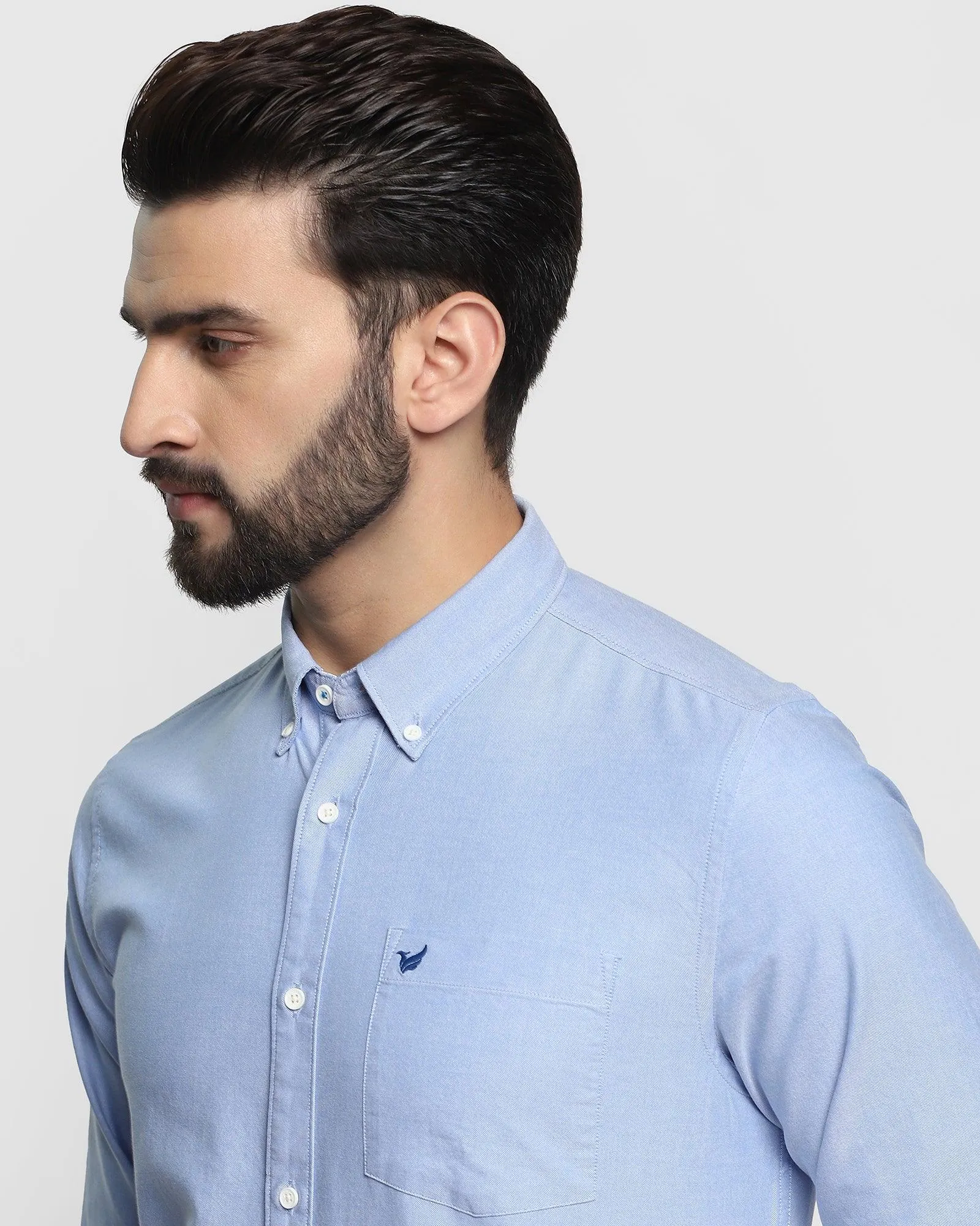 Casual Blue Solid Shirt - Sonic