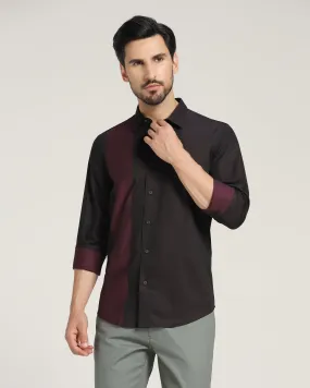 Casual Wine Striped Shirt - Mani