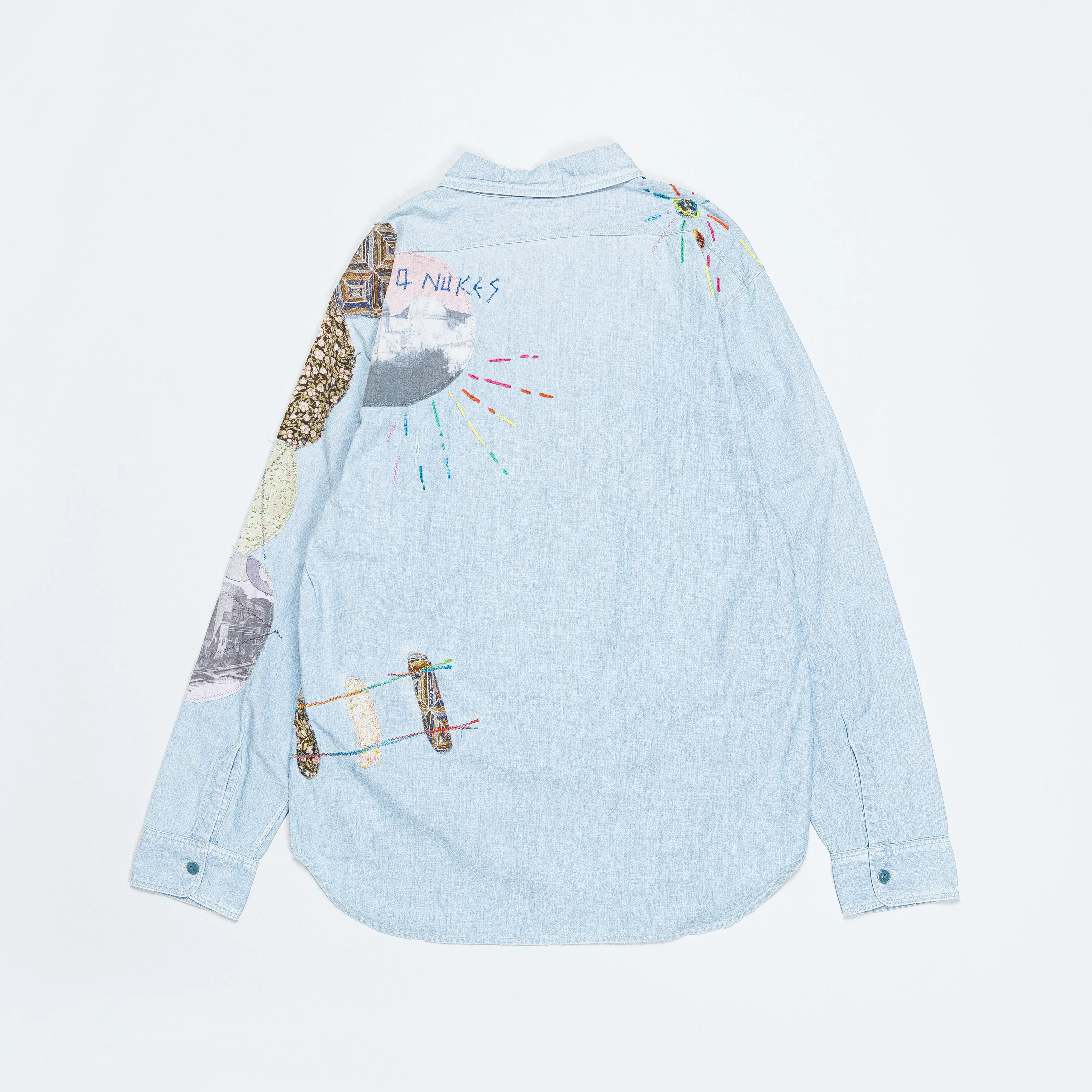 Chambray WORK Shirt (HIPPIE PATCH REMAKE) - Sax