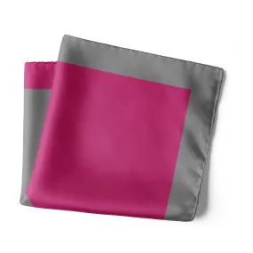 Chokore 2-in-1 Magenta & Gray Silk Pocket Square - Solid Range