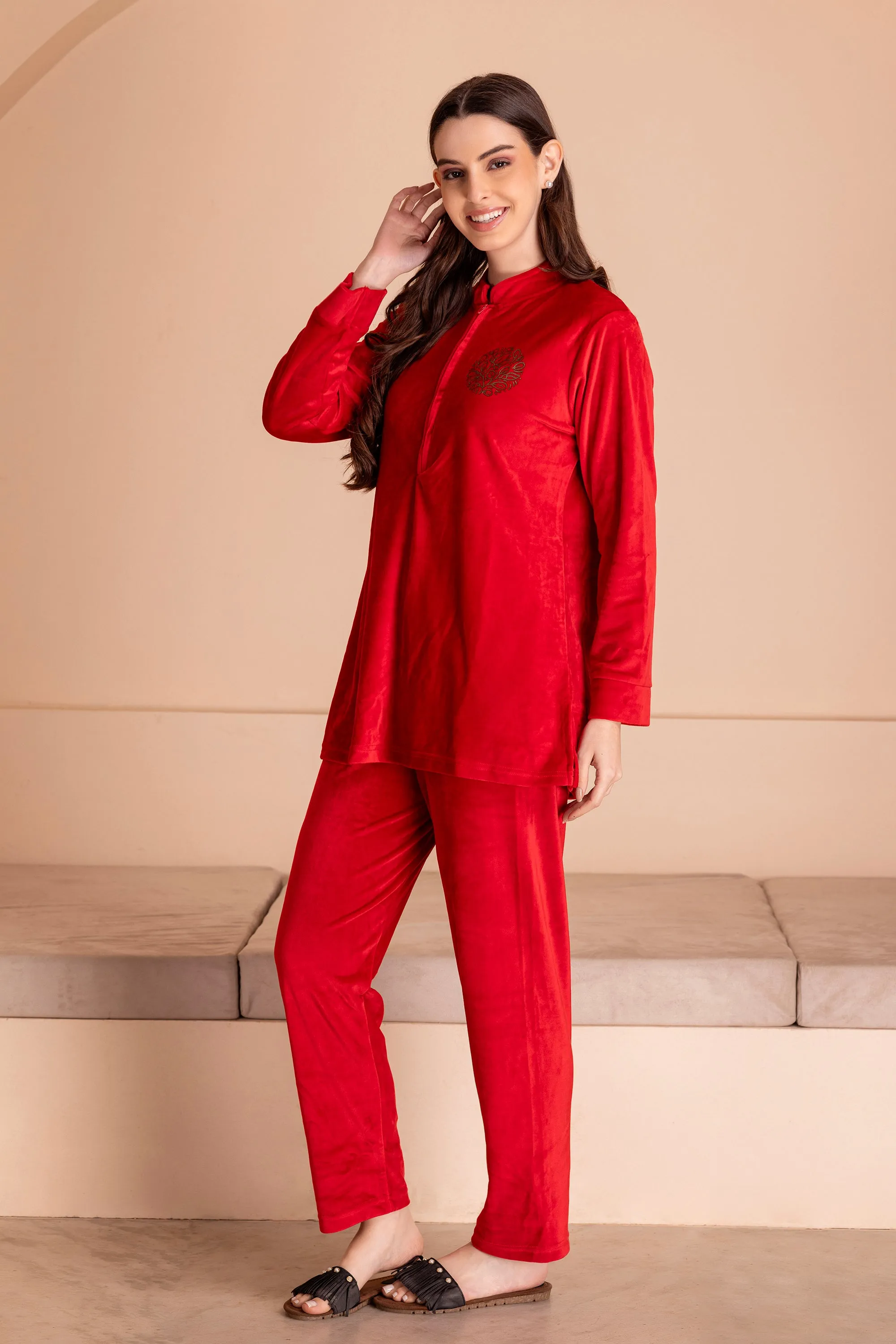 Christmas Pj set in Red velvet