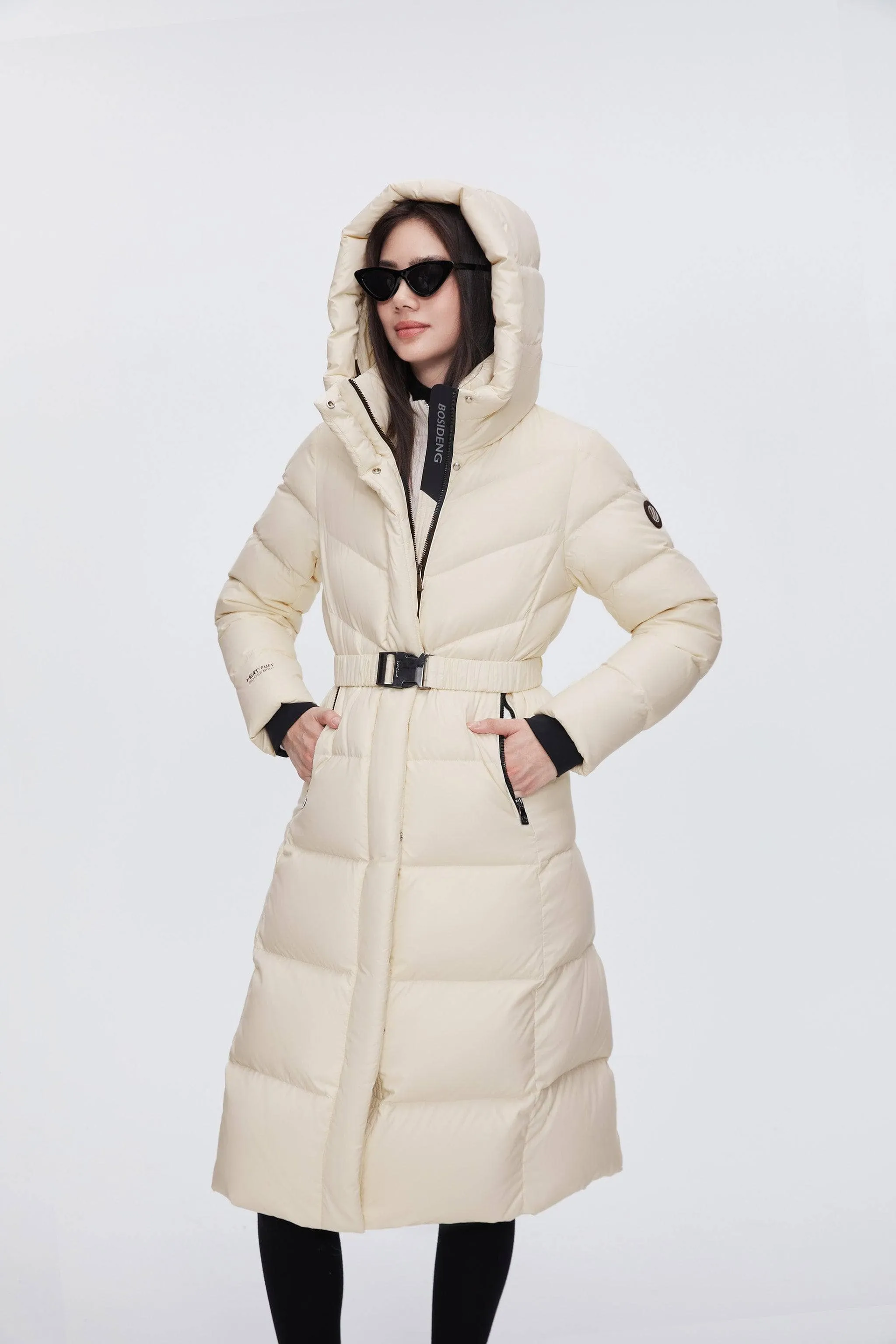 Classic Long Hooded Puffer With Belt