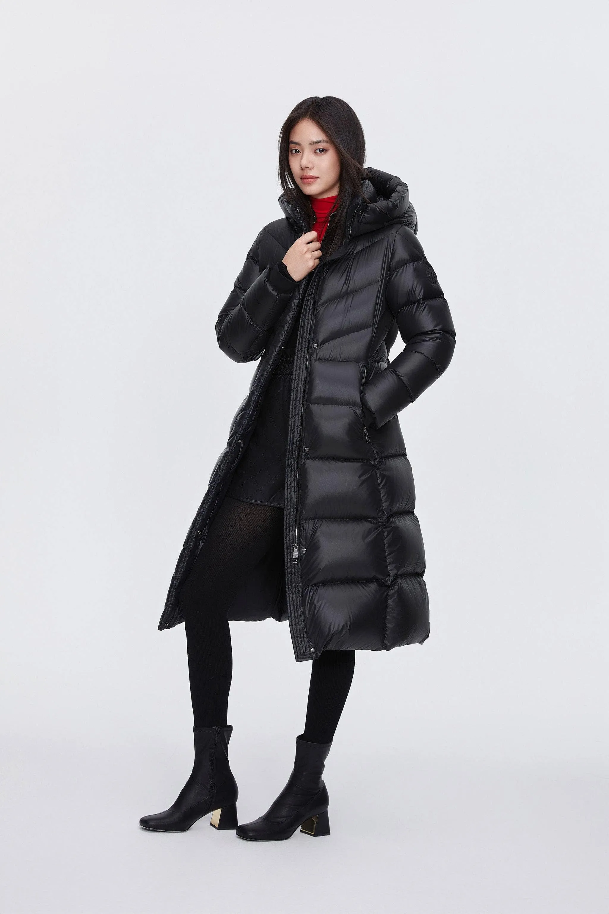 Classic Long Hooded Puffer With Belt