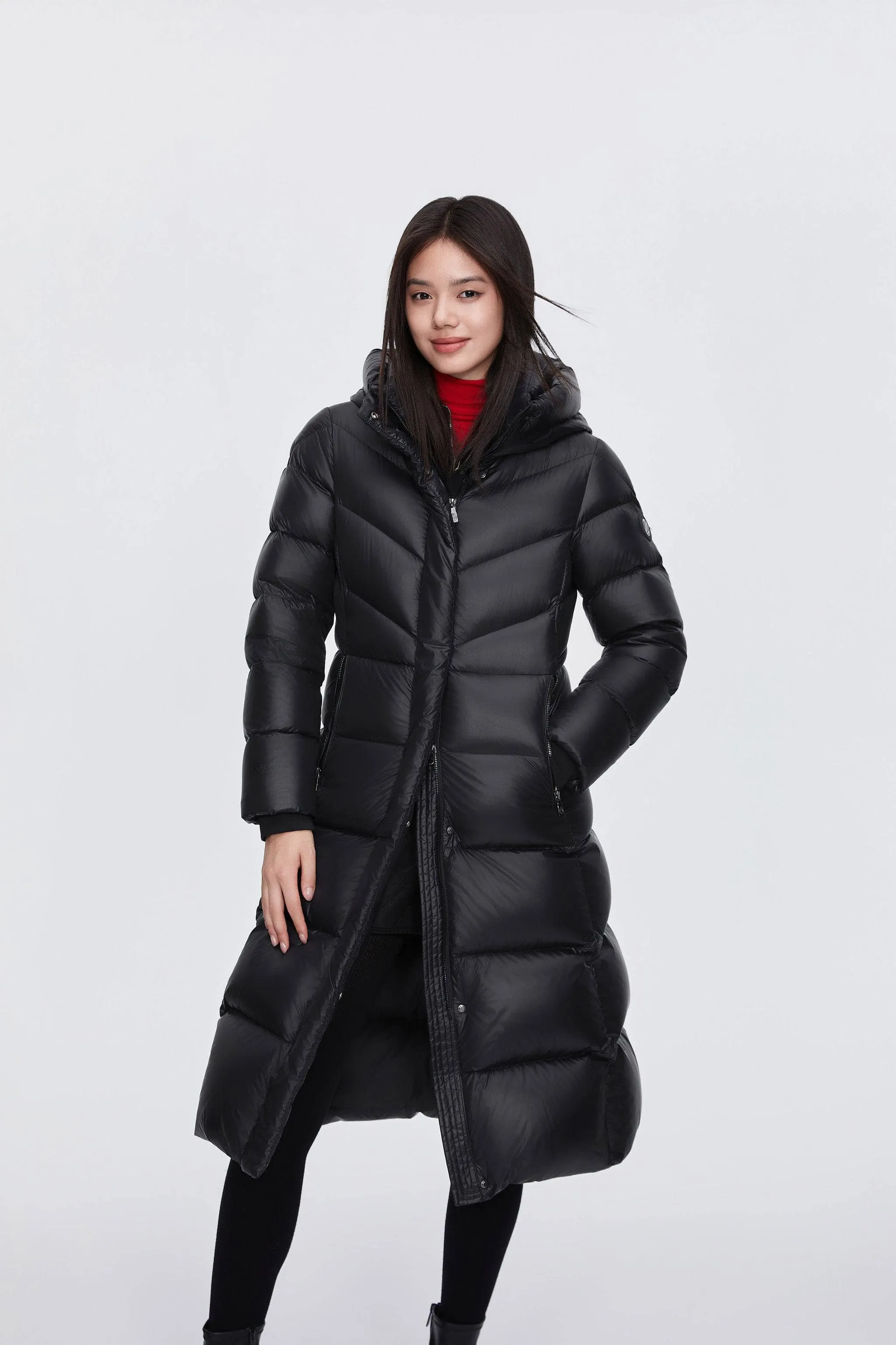 Classic Long Hooded Puffer With Belt