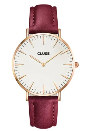 Cluse La BohíÂme Rose Gold White/Marsala Watch