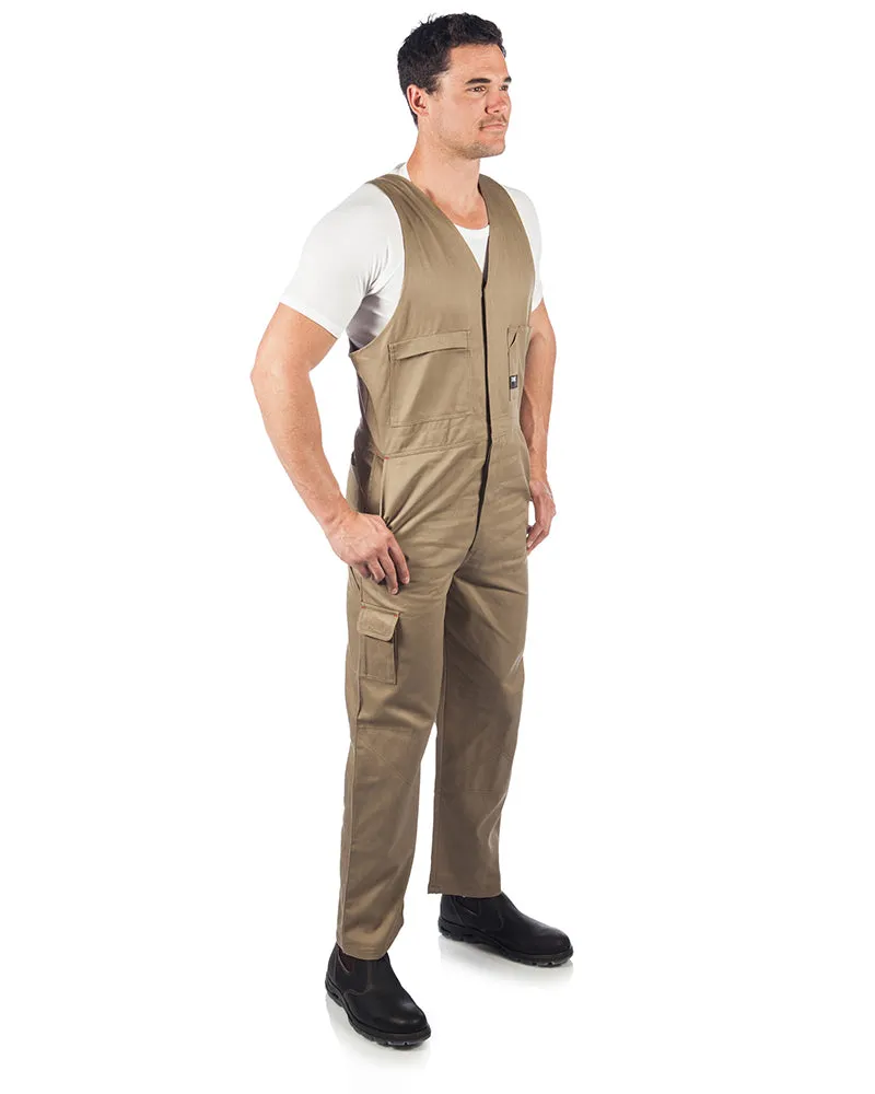 Cotton Drill Action Back Overall - Khaki