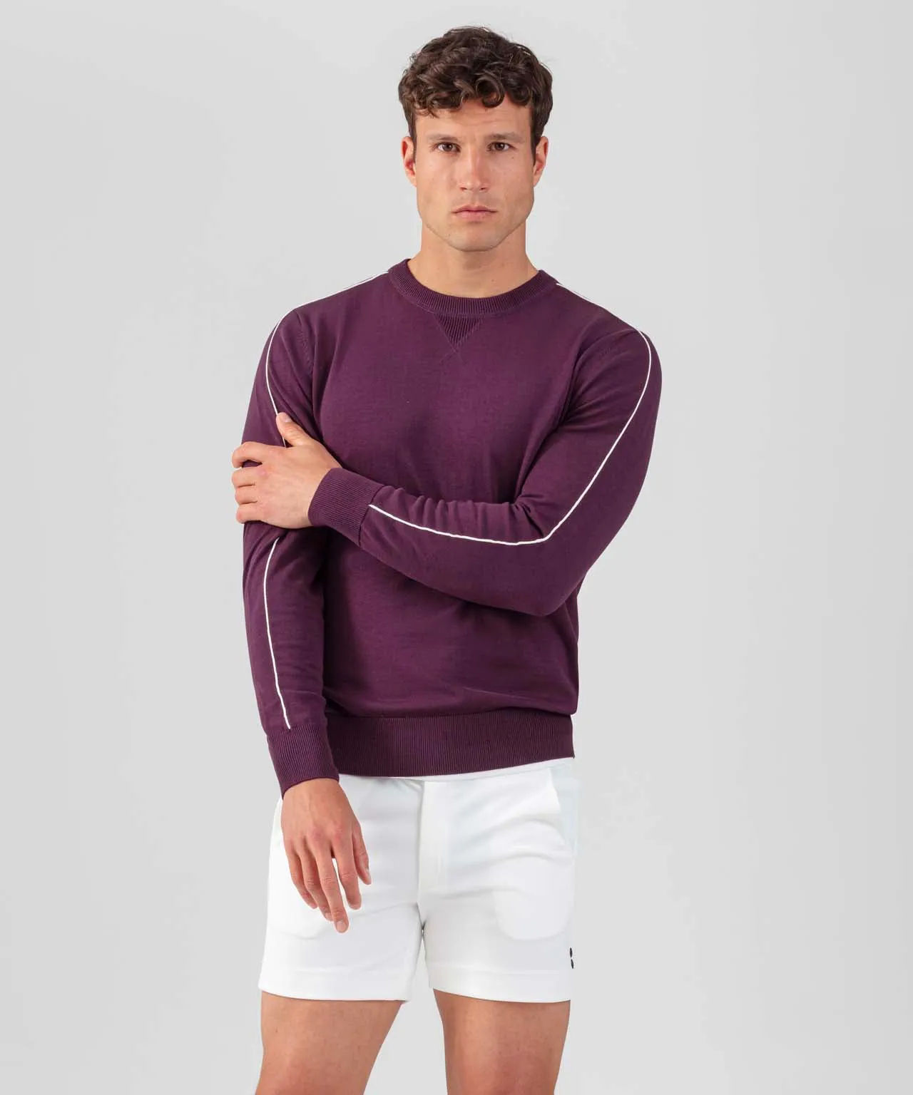 Cotton Silk Sweater: Deep Plum