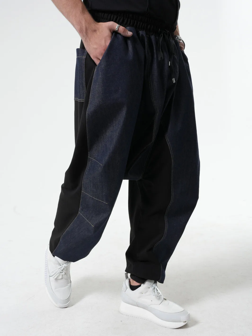 Denim Harem Pants for Men