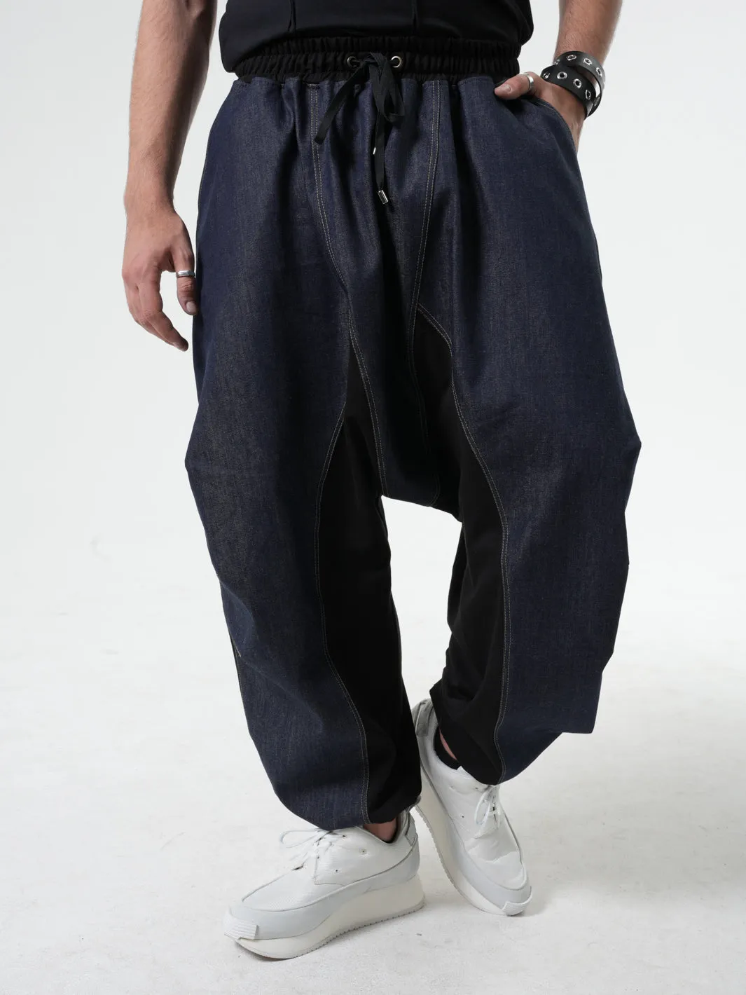 Denim Harem Pants for Men