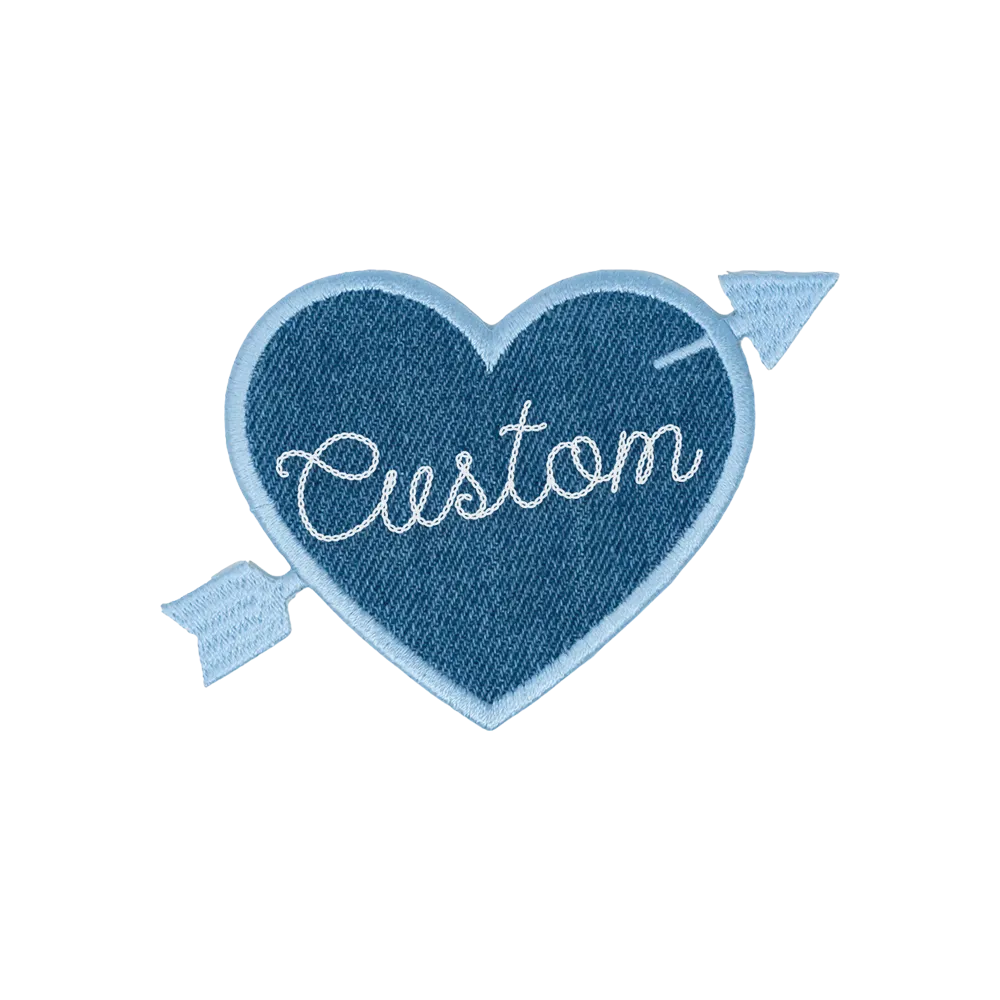 Denim Heart Personalized patch