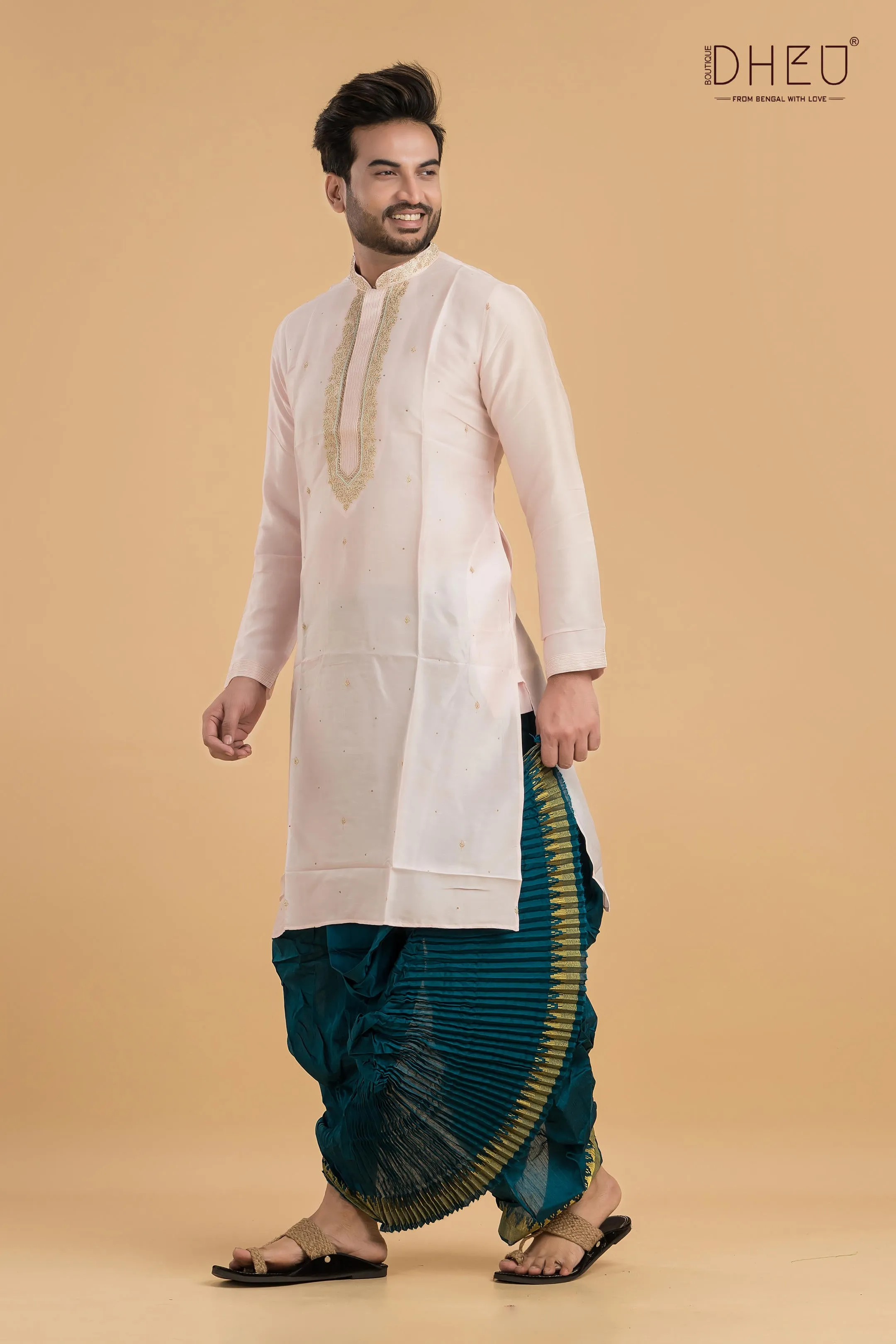 Designer Embroidery Kurta & Dhoti(Optional) Set