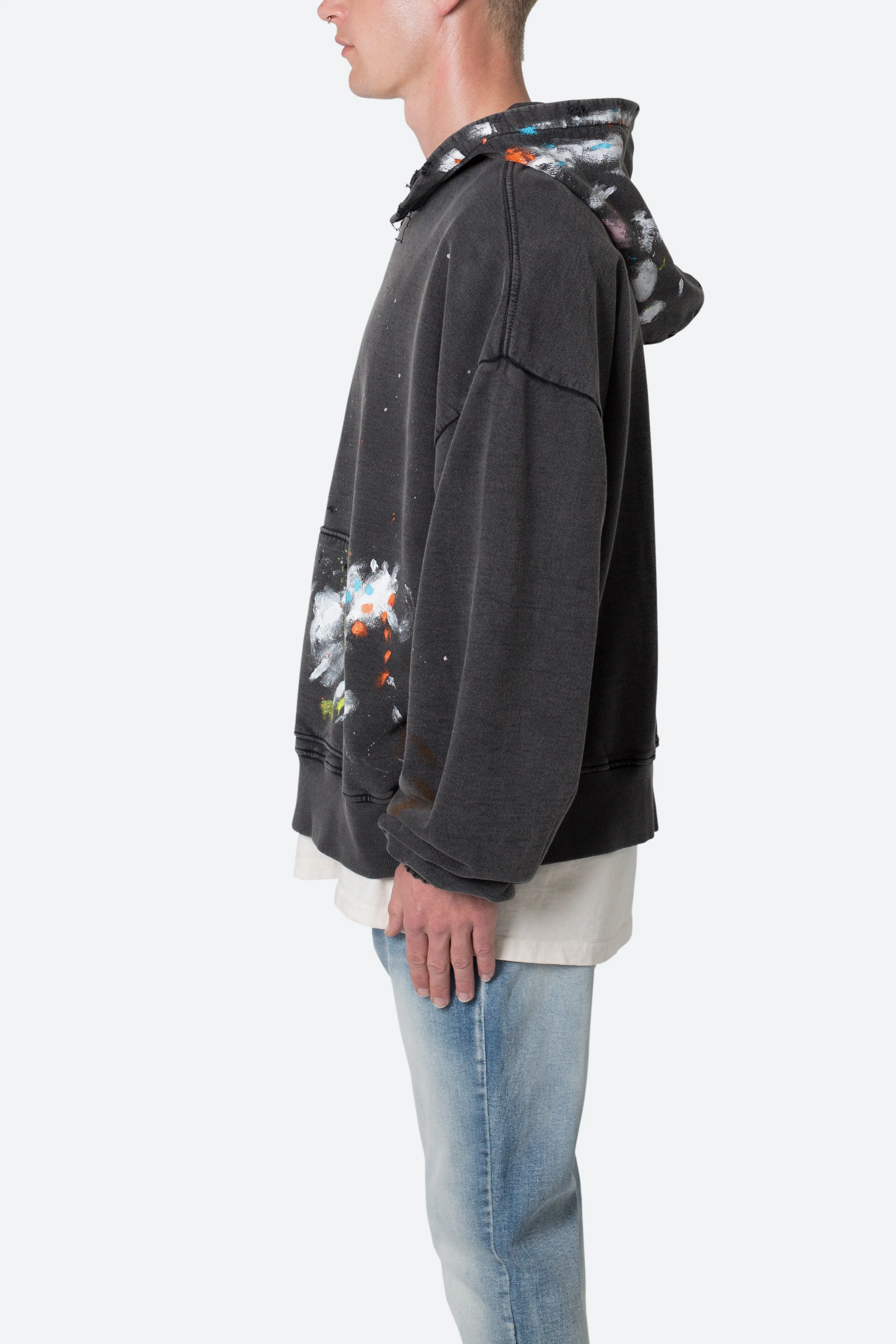 Destroyed Painter Hoodie - Vintage Black