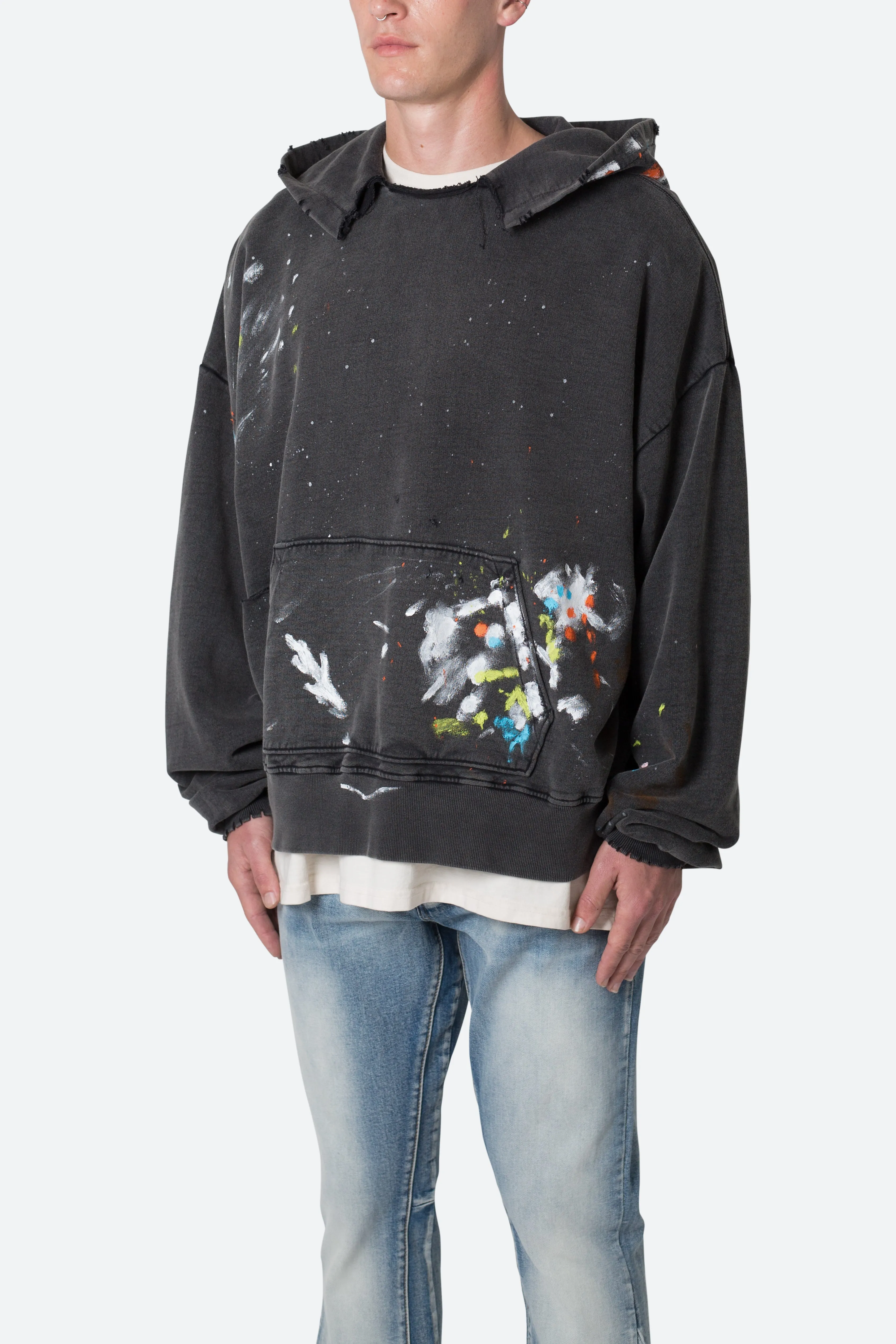 Destroyed Painter Hoodie - Vintage Black