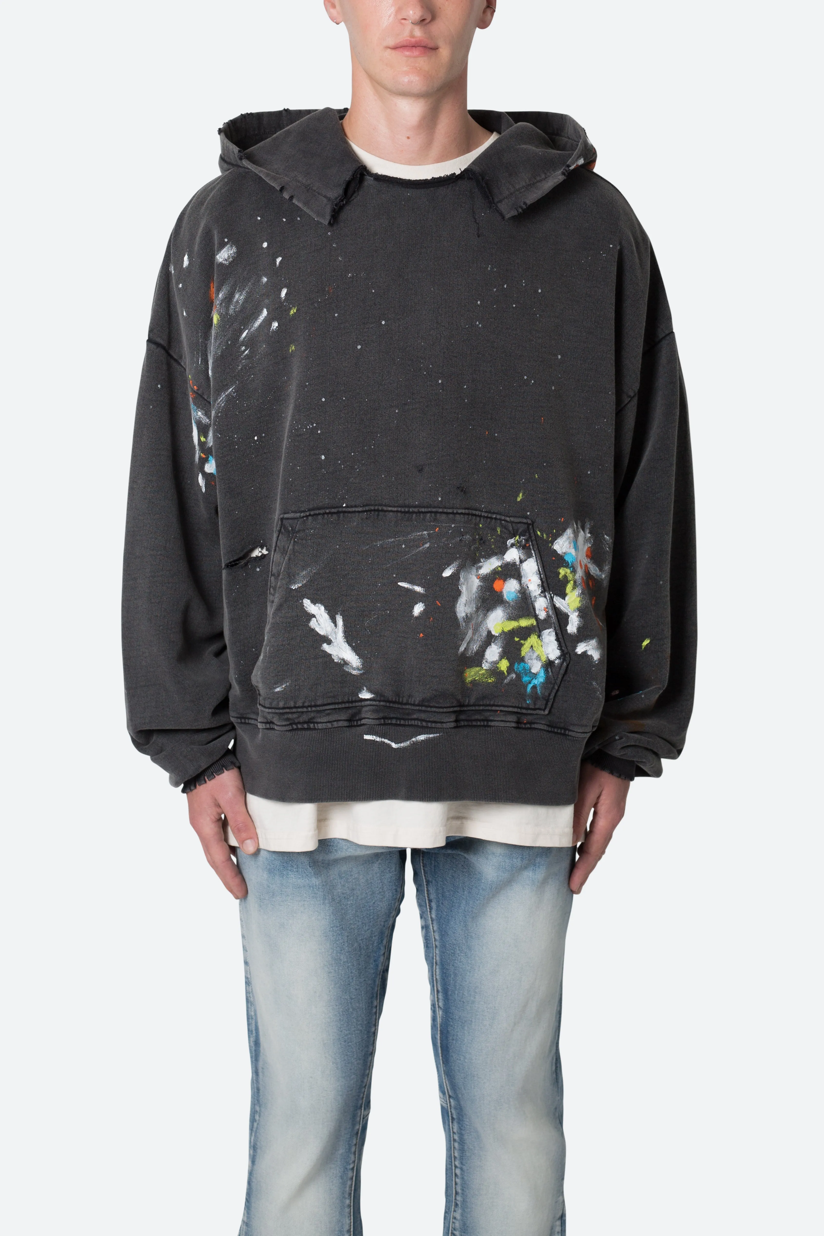 Destroyed Painter Hoodie - Vintage Black