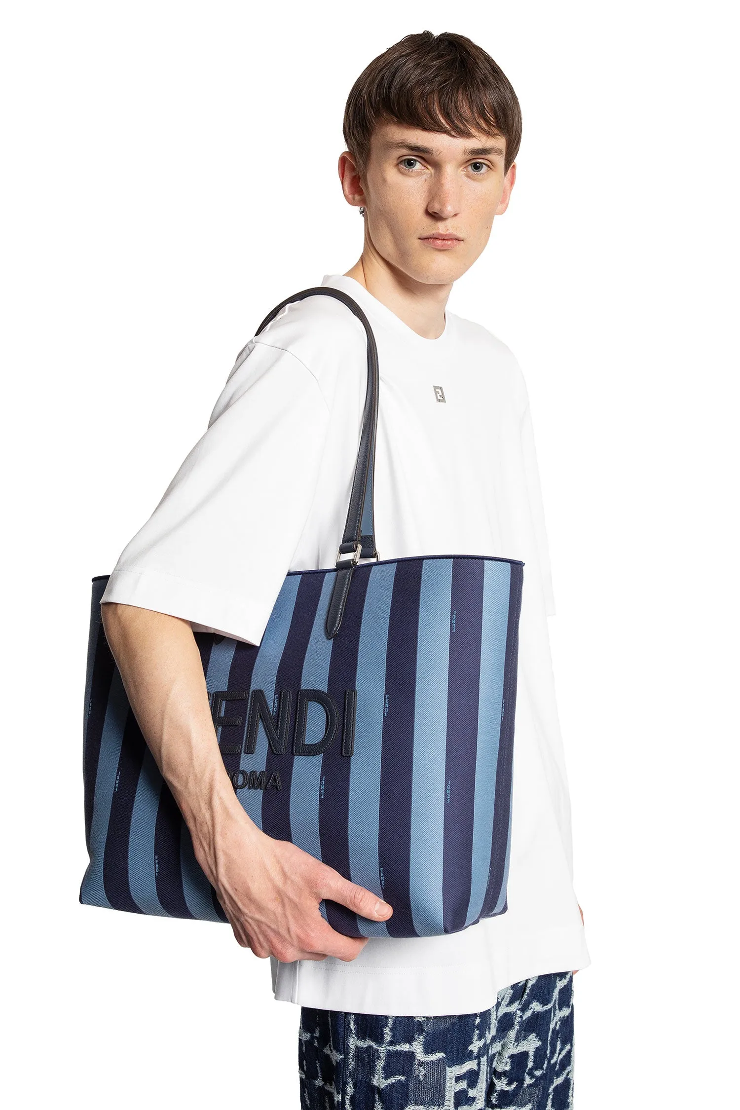 FENDI MAN BLUE TOTE BAGS