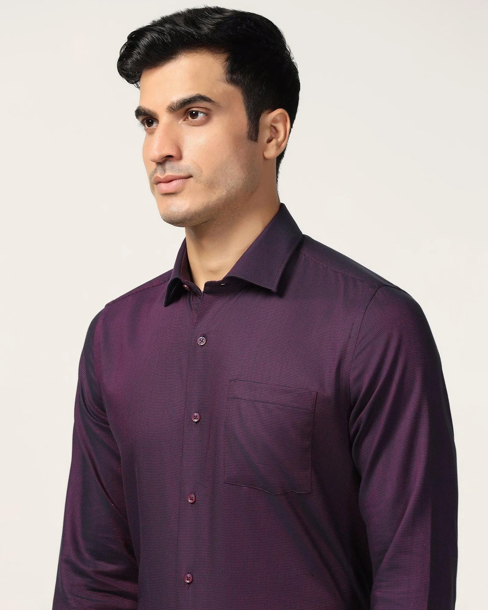 Formal Wine Textured Shirt - Albus