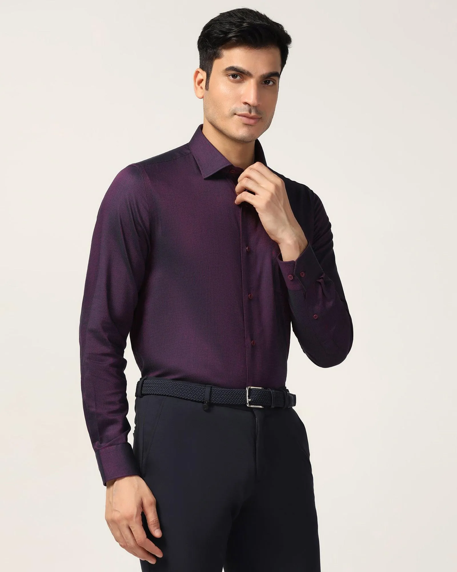 Formal Wine Textured Shirt - Albus