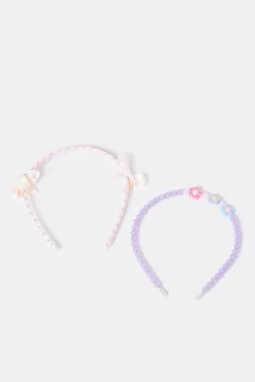 Girls Assorted Embellished Headband Set (2 Piece)