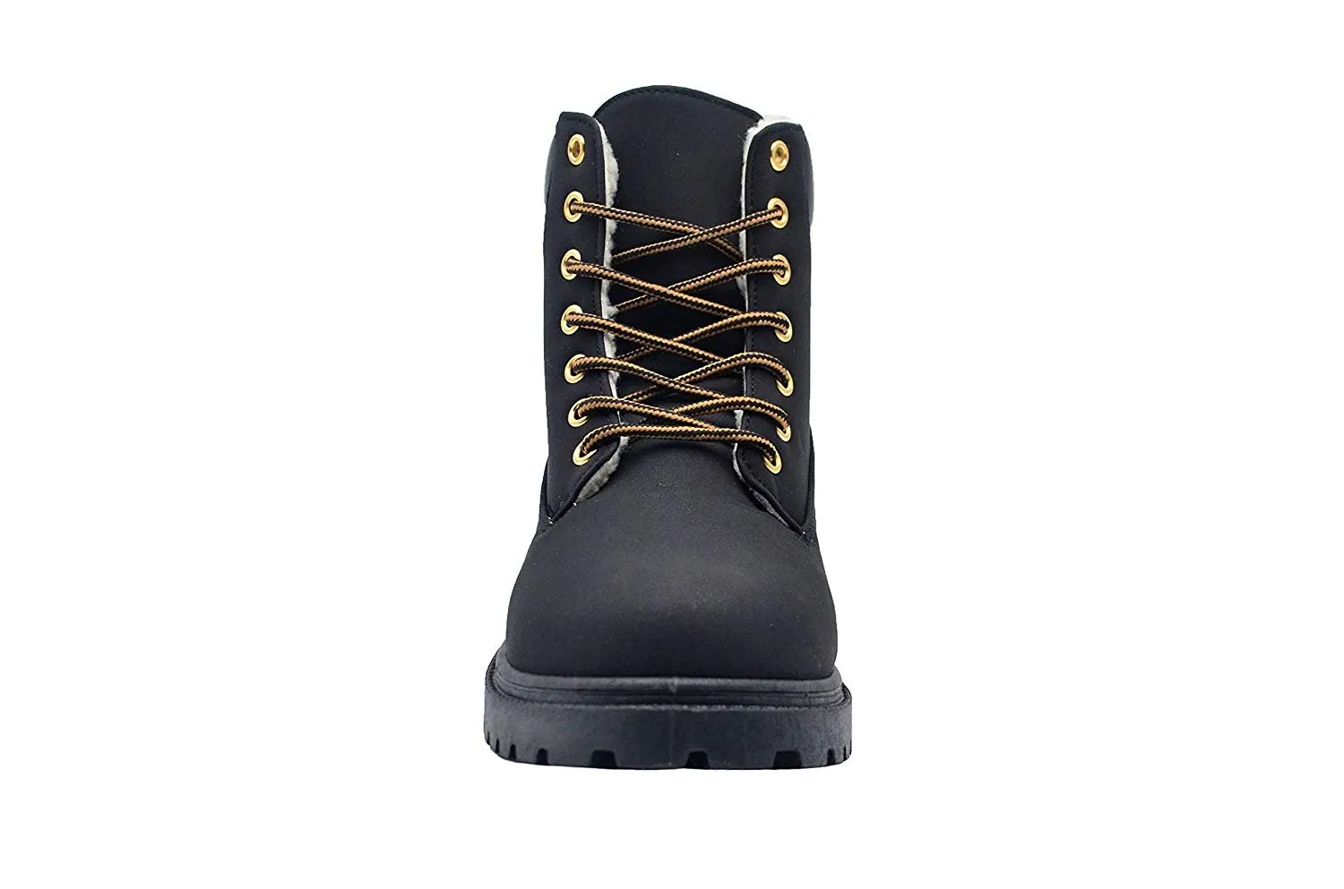 Gold Toe Men’s Nubuck PU Lace Up Casual Work Boots with Contrast Collar and Sherpa Lining