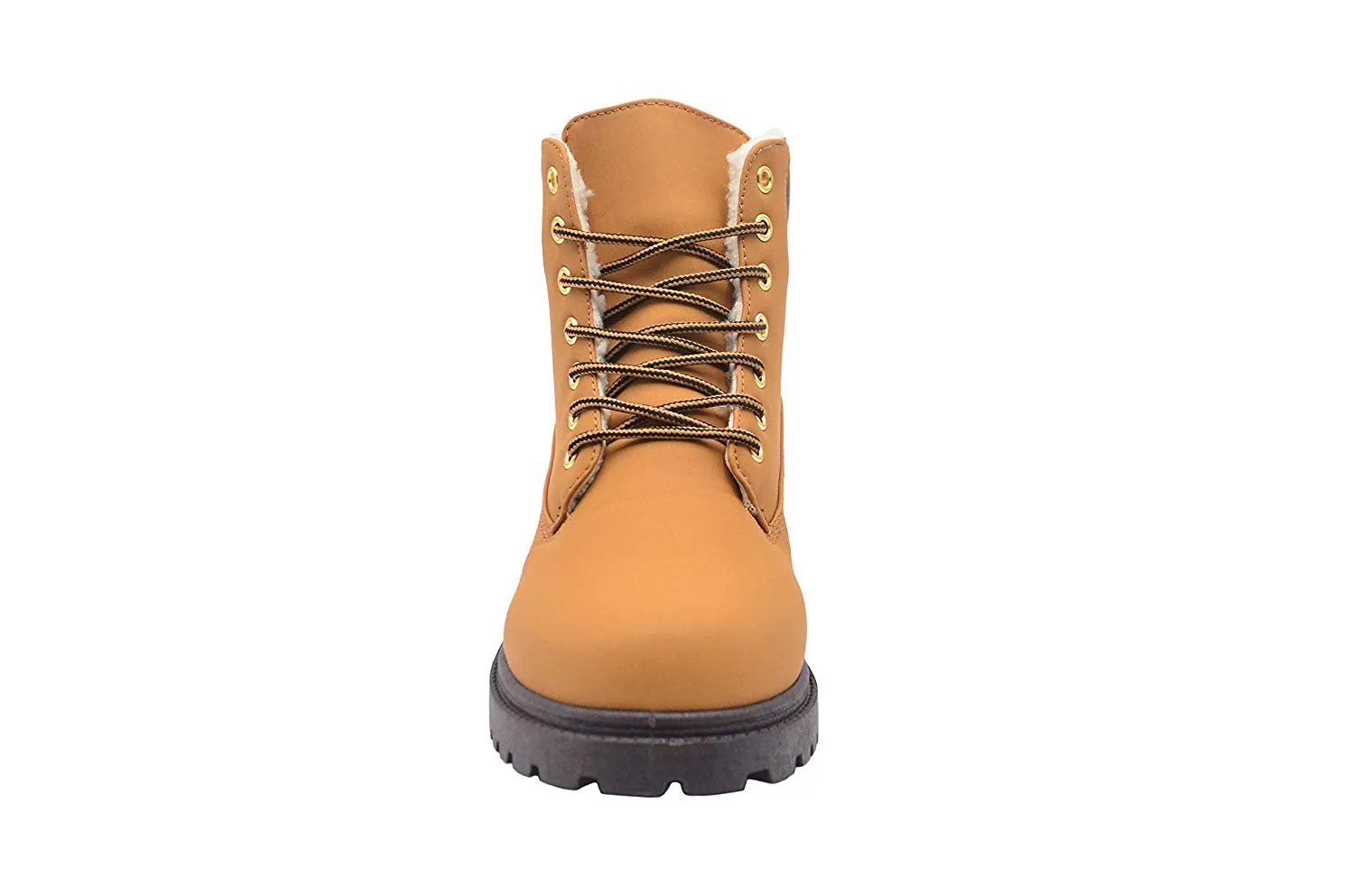 Gold Toe Men’s Nubuck PU Lace Up Casual Work Boots with Contrast Collar and Sherpa Lining