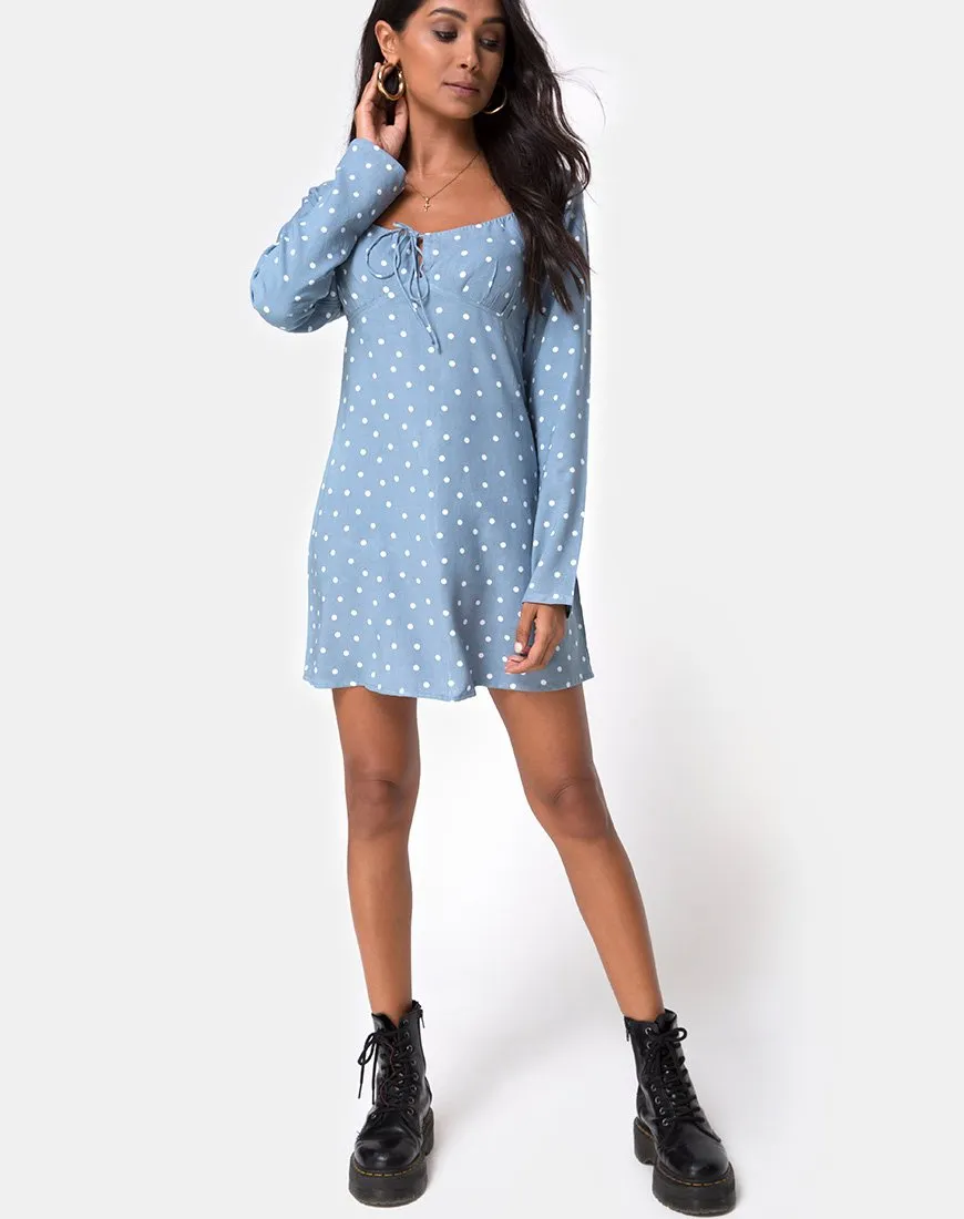 Ilova Dress in Skater Polka Blue