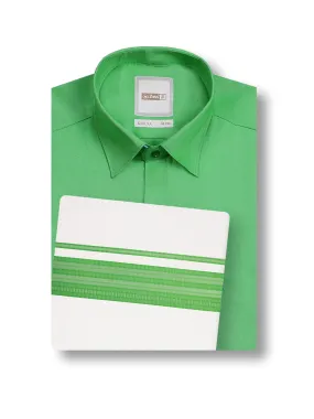 Karna Colour Shirt & Fancy Border Dhoti - Green