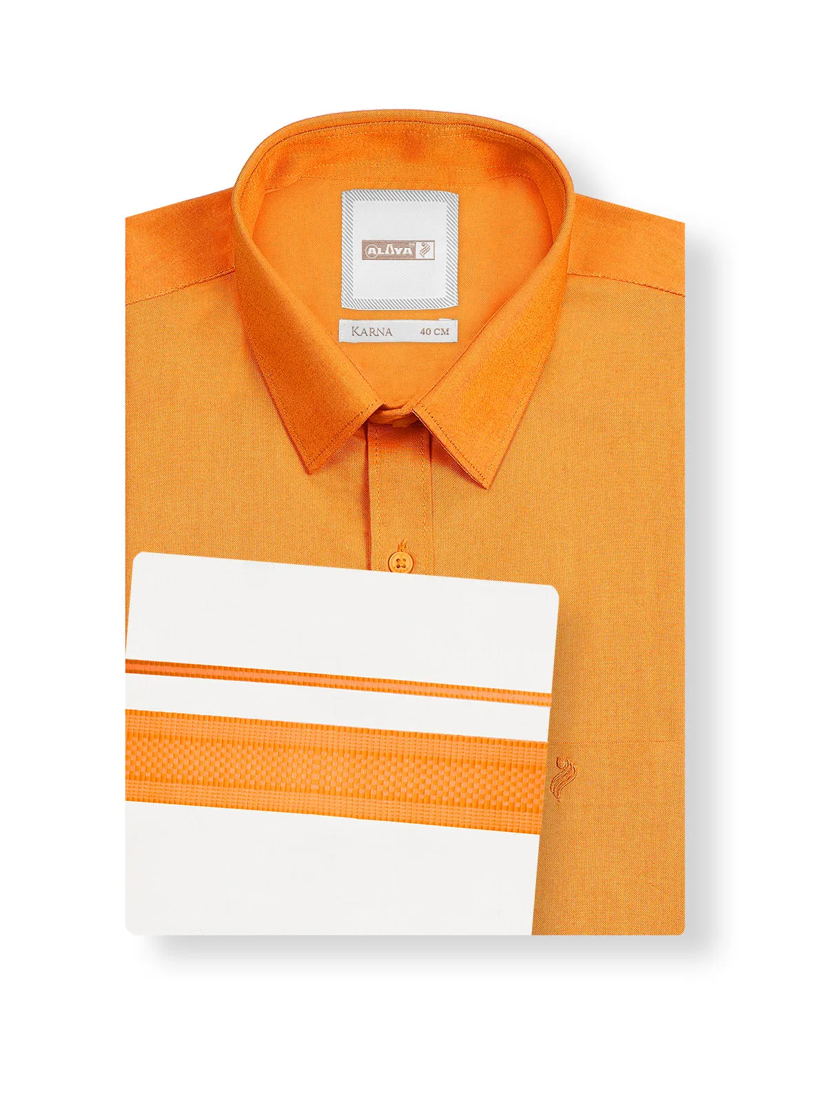 Karna Colour Shirt & Fancy Border Dhoti - Orange